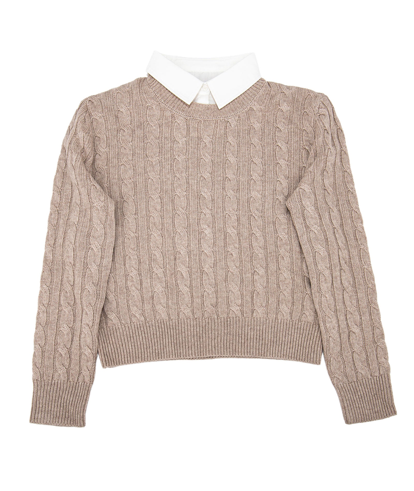 8apart Women Bronwyn Collared Cable Sweater