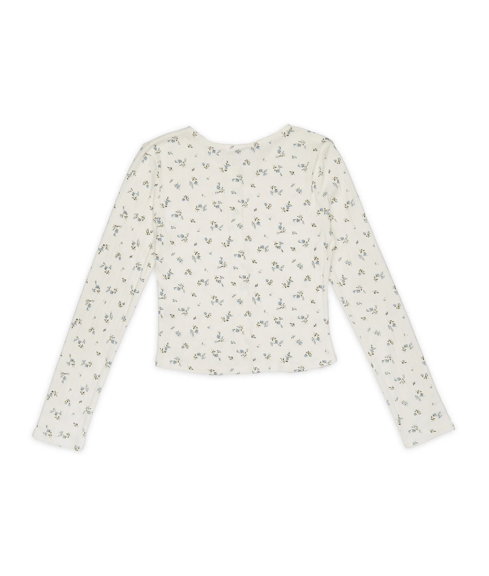 8apart Women Hayes Blue Floral Pointelle Button Down Cardigan - Image 6