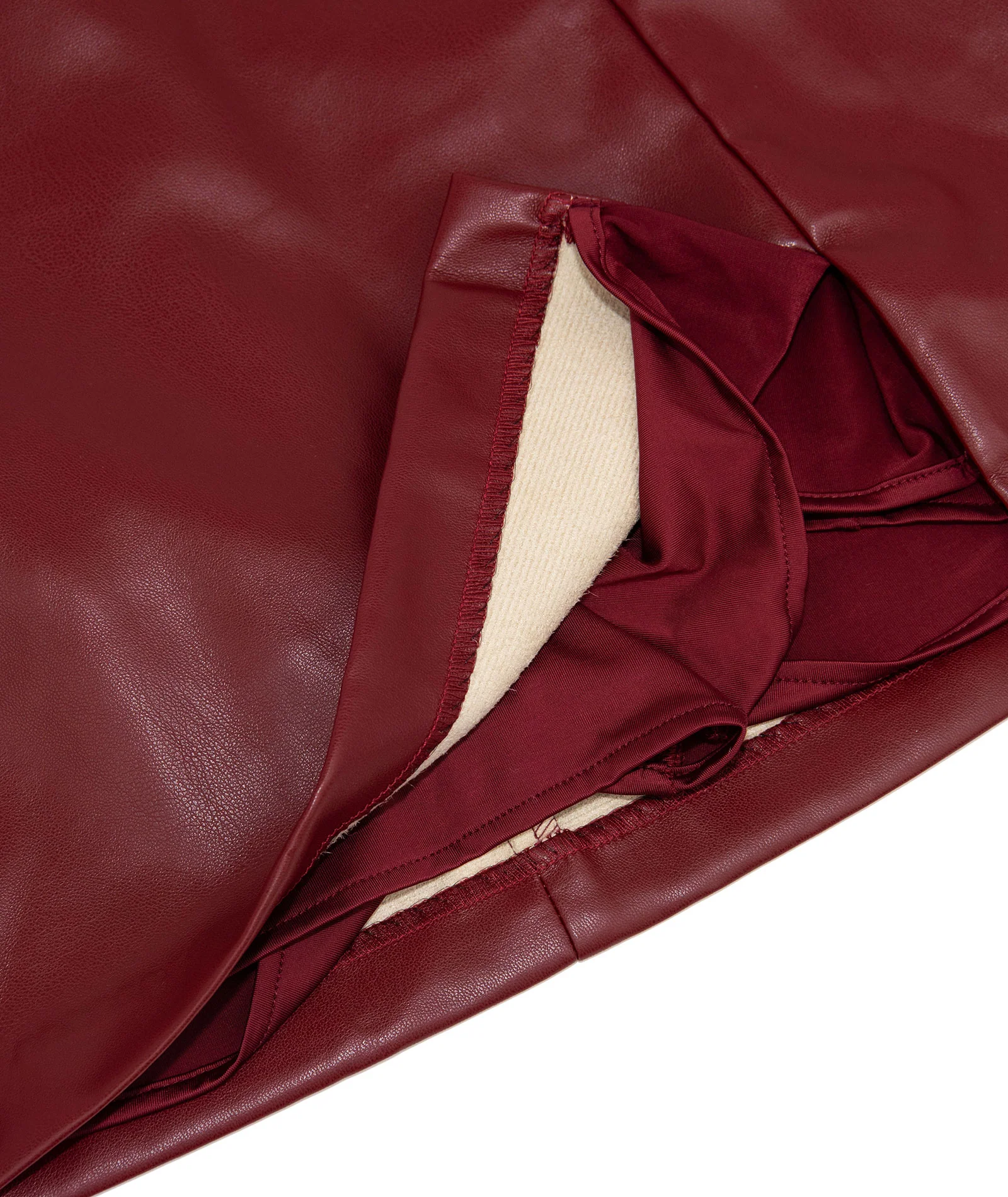 8apart Women Paula Vegan Leather Skirt With Slit - Image 2