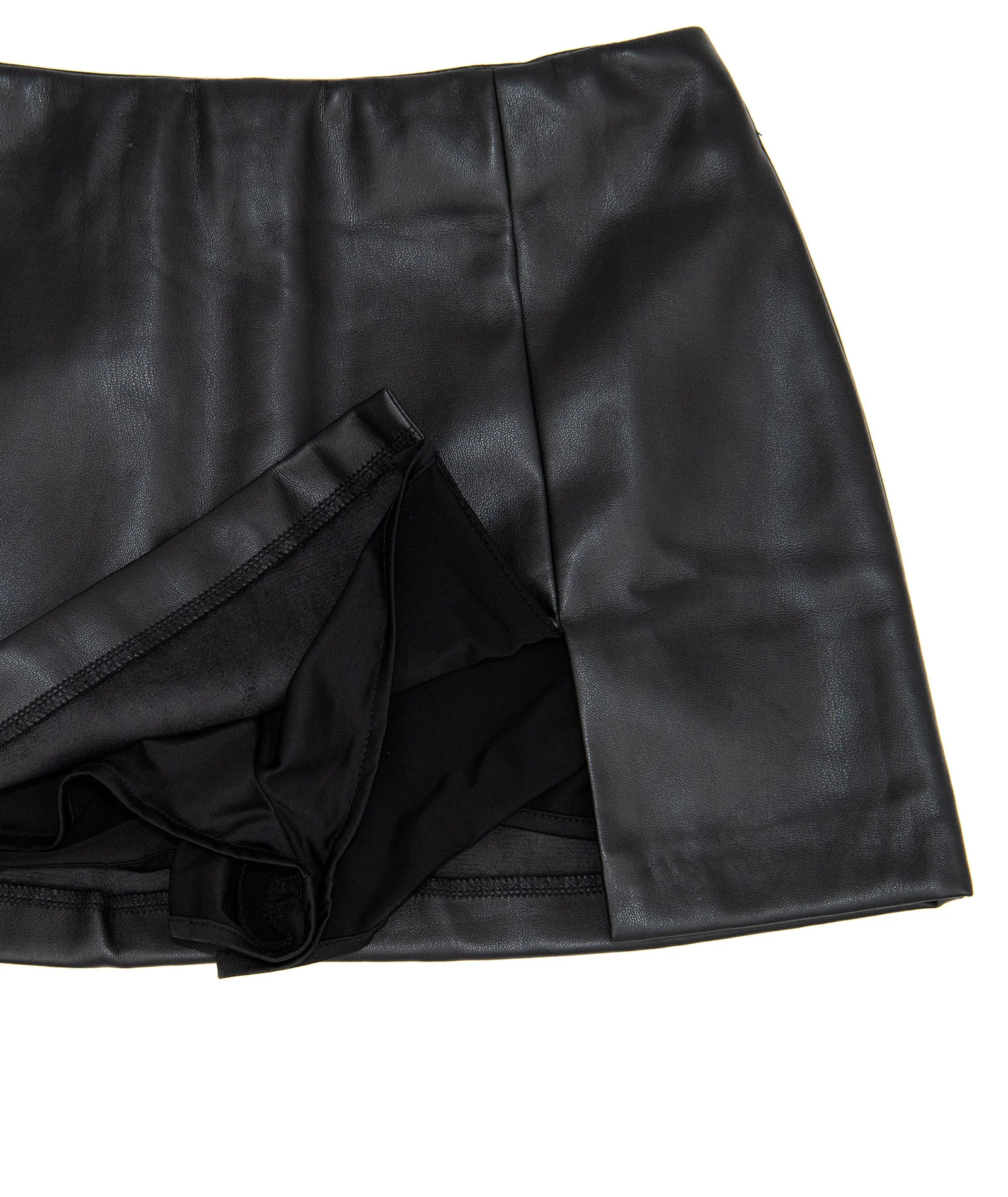 8apart Women Paula Vegan Leather Skirt With Slit - Image 4
