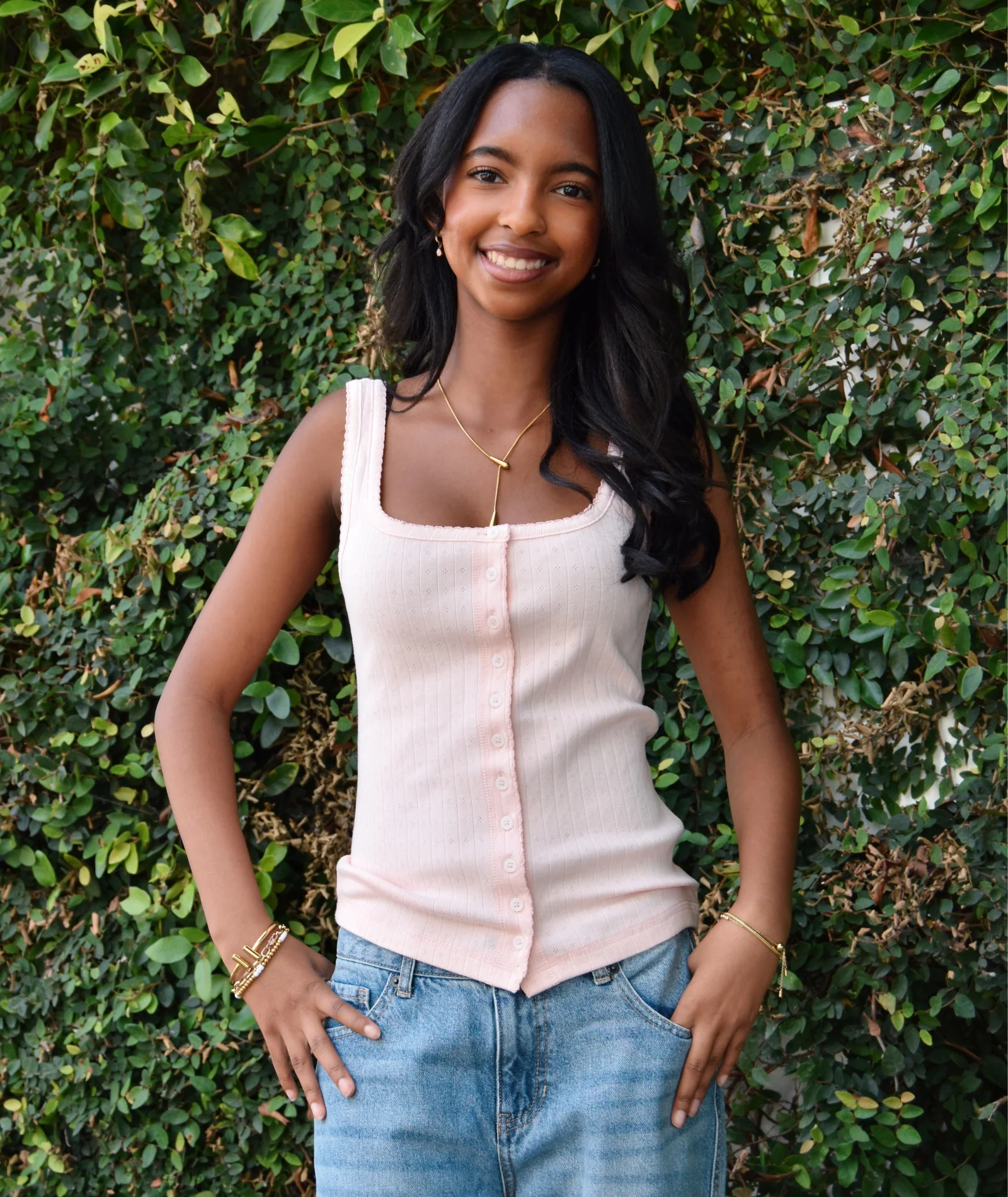 8apart Women Paxton Pointelle Button Down Tank - Image 3