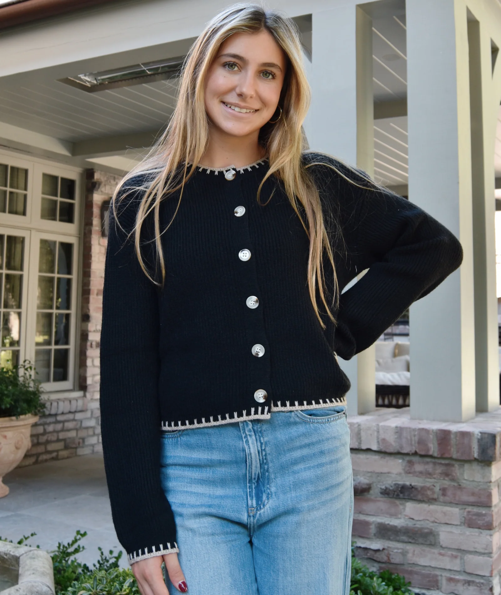 8apart Women Reed Stitch Collar Cardigan - Image 2