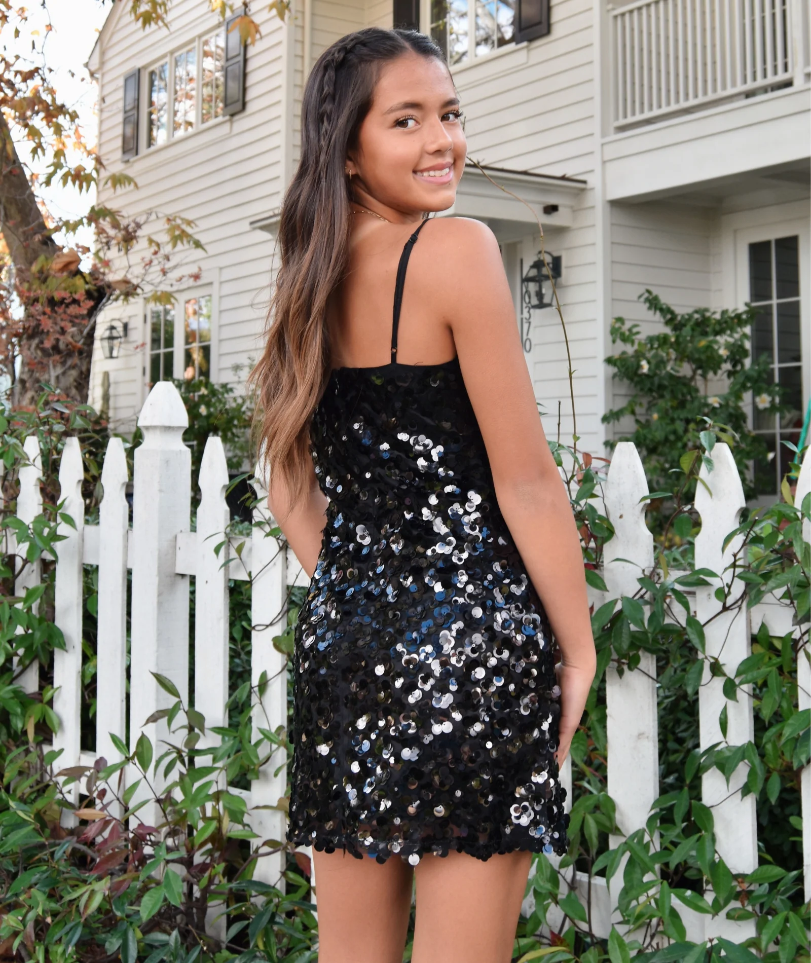 8apart Women Roxie Floral Sequin Mini Dress Black - Image 3