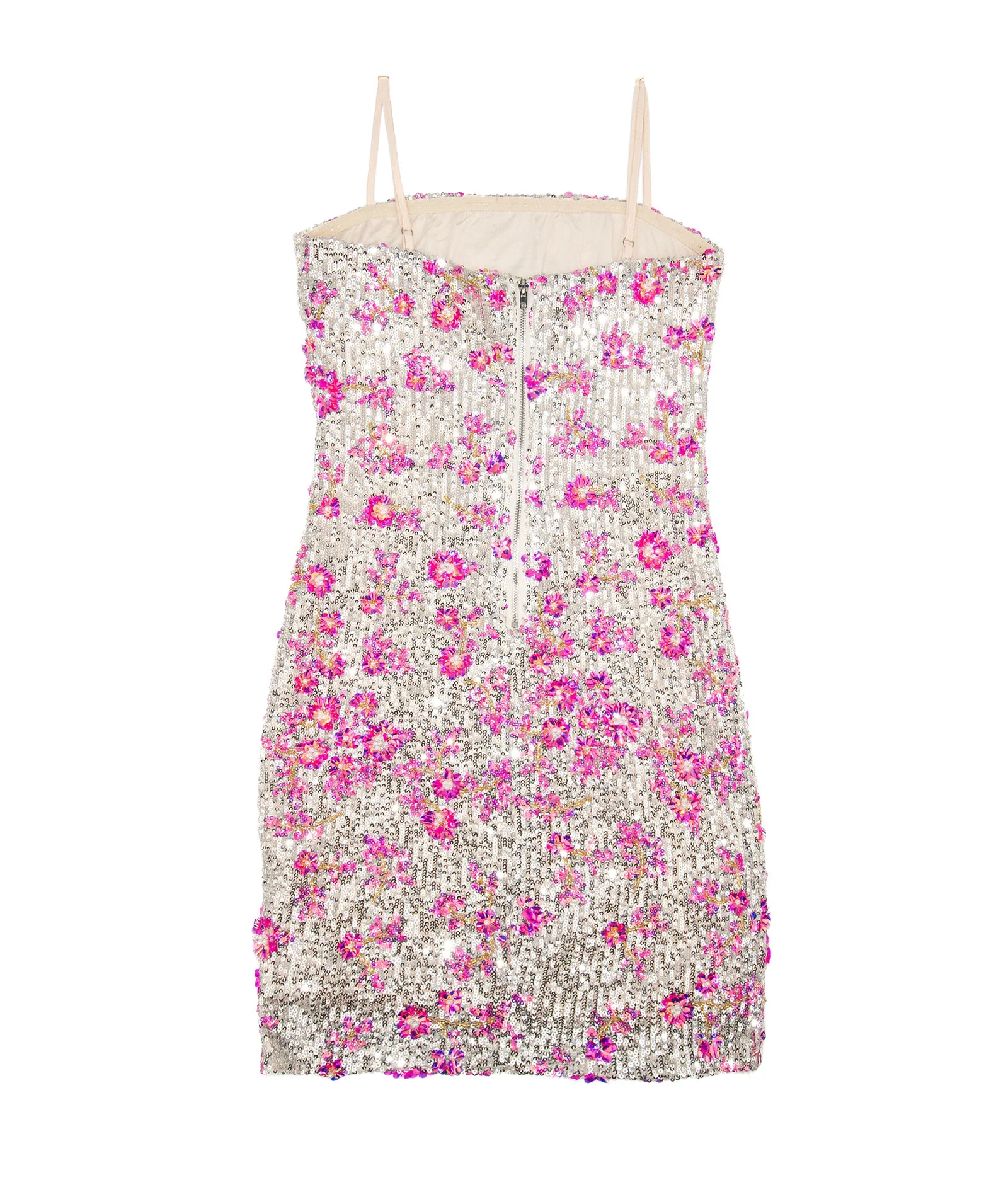 8apart Women Daphnie Silver/Pink Petal Spark Sequin Dress - Image 2