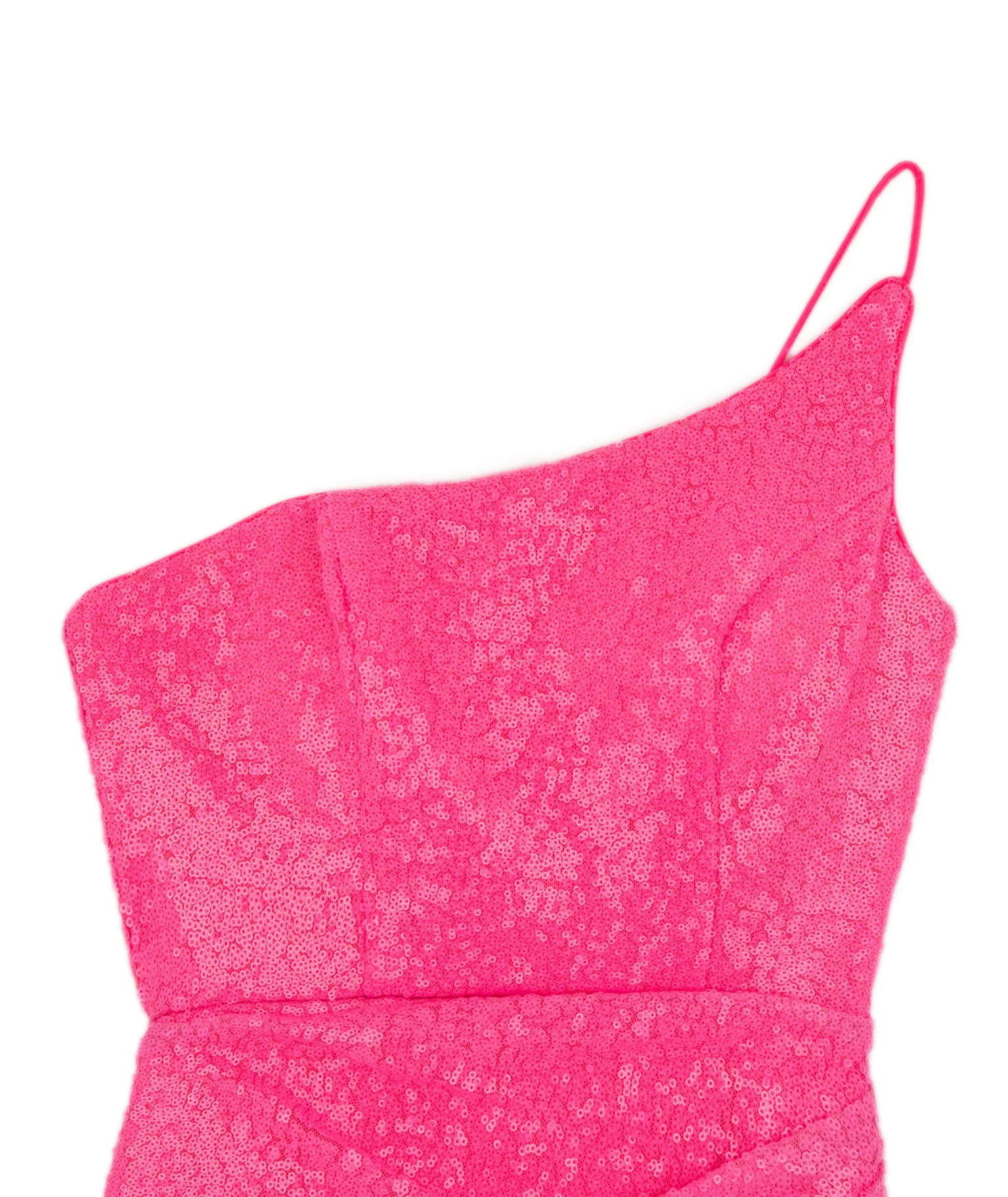 Alyce Women Neon Pink One Shoulder Sequin Dress - Image 3