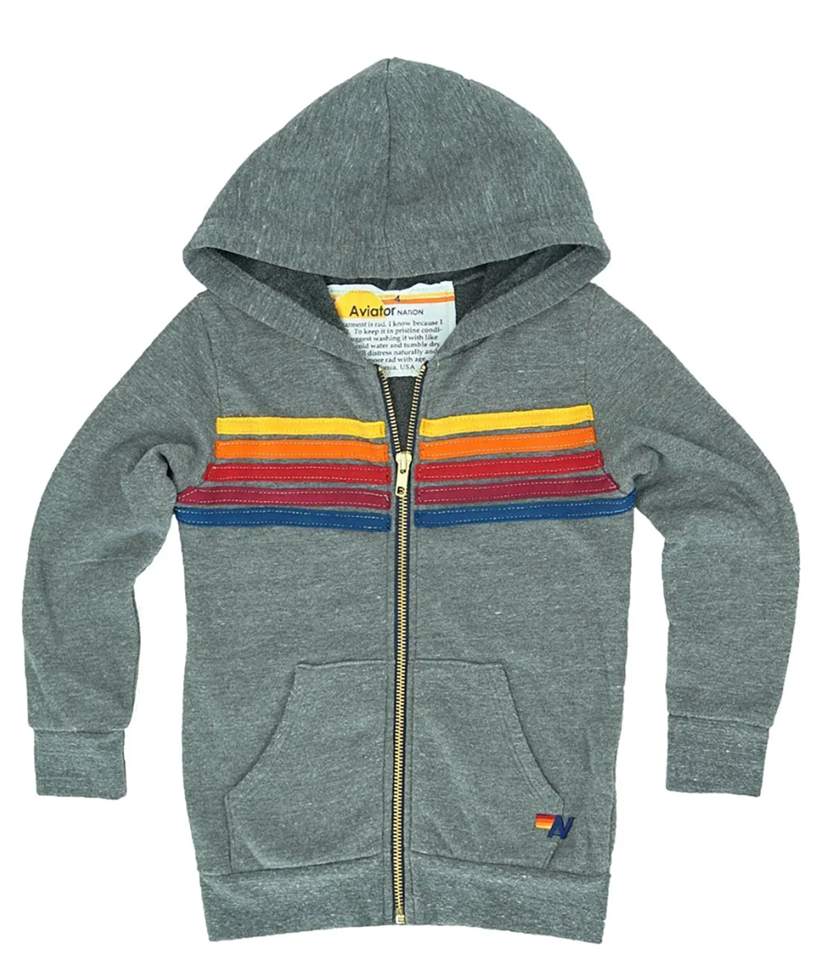 Aviator Nation Kids 5 Stripe Zip Hoodie - Image 11