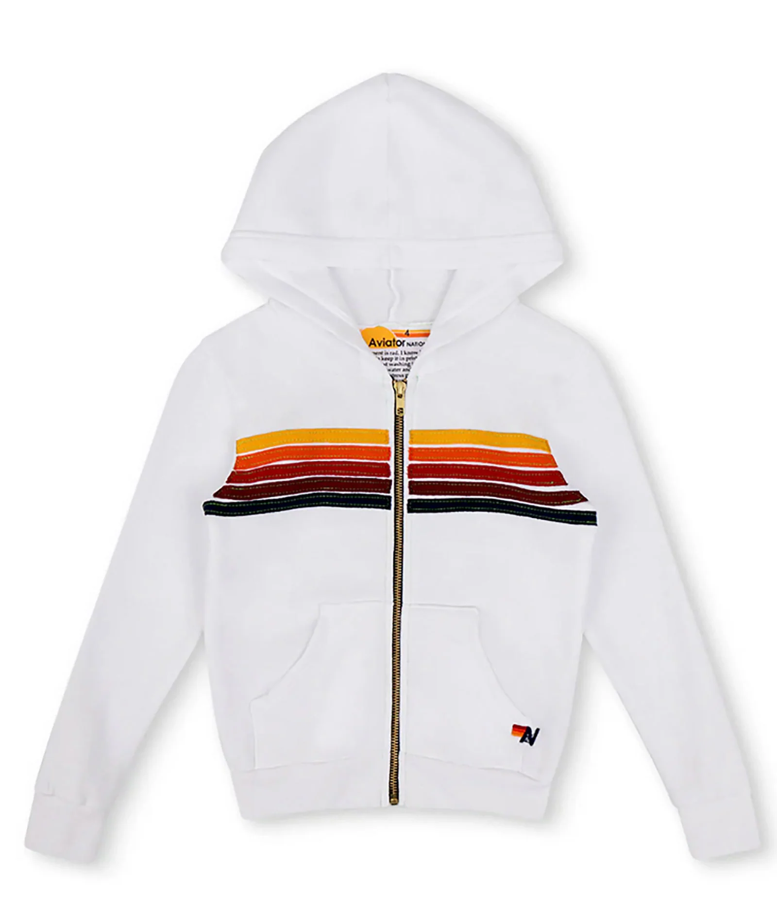 Aviator Nation Kids 5 Stripe Zip Hoodie - Image 4