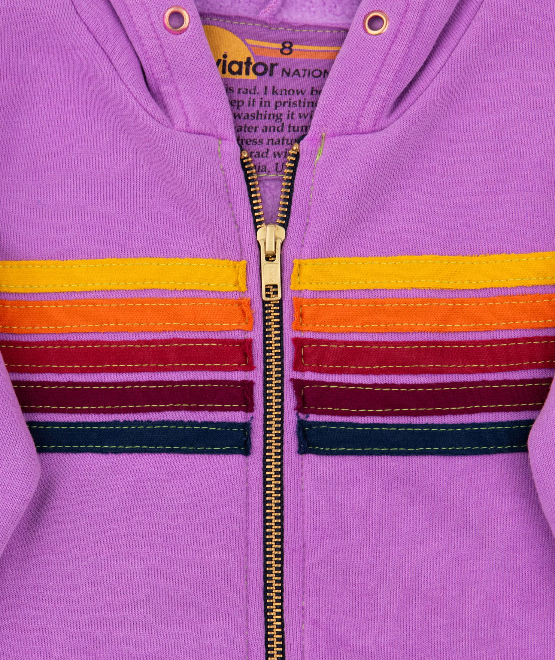 Aviator Nation Kids 5 Stripe Zip Hoodie - Image 8