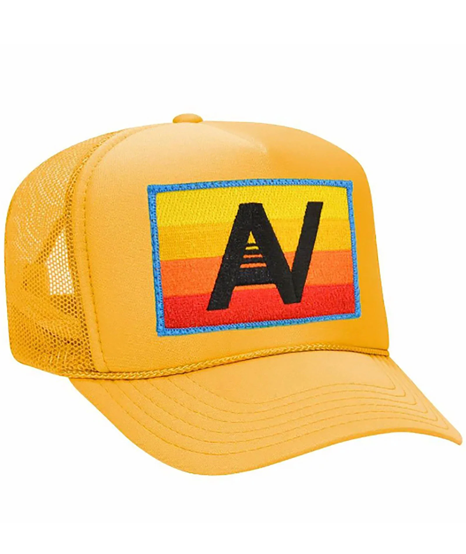 Aviator Nation Logo Rainbow Vintage Trucker - Image 9