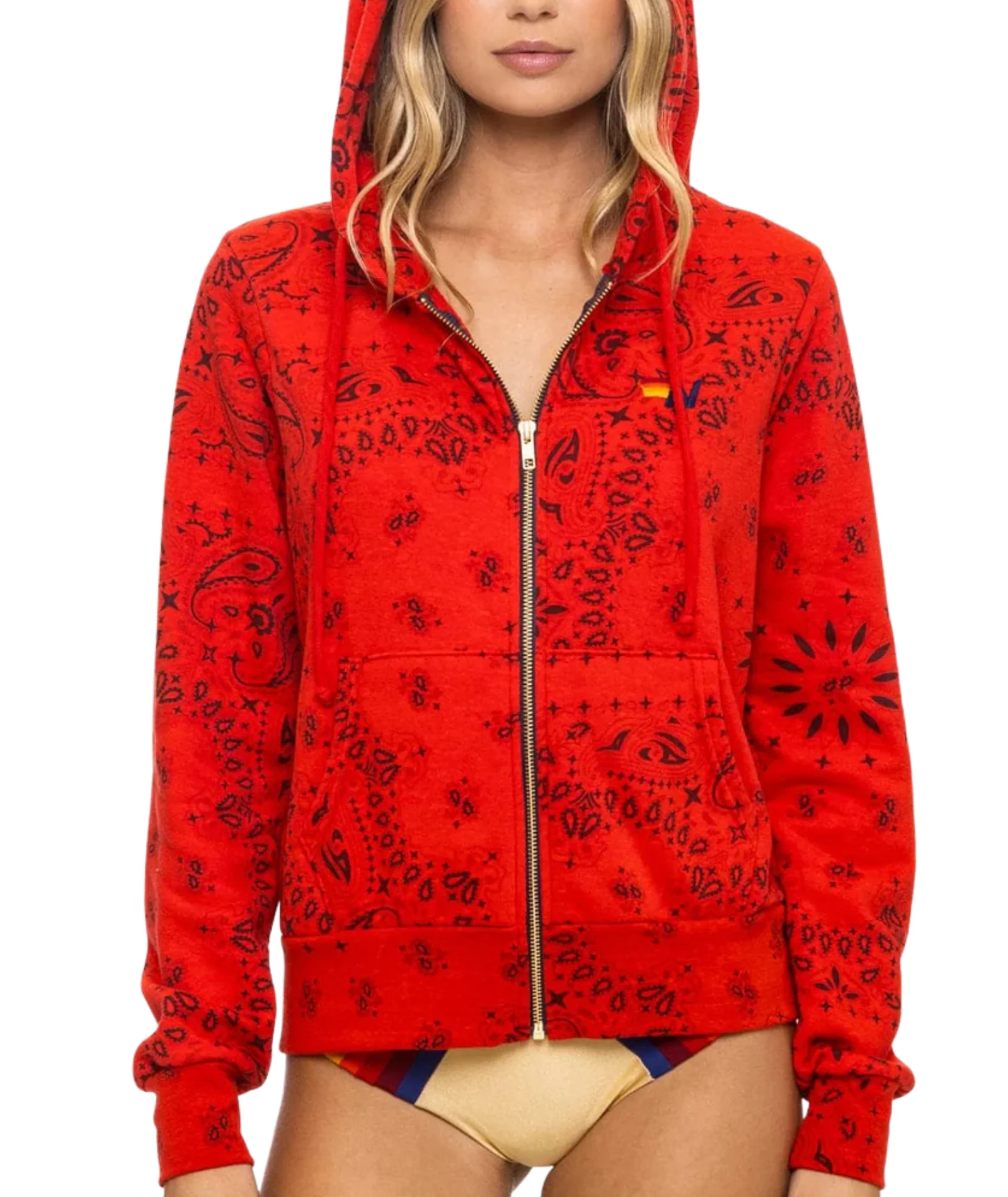 Aviator Nation Women Bandana Zip Hoodie - Image 2