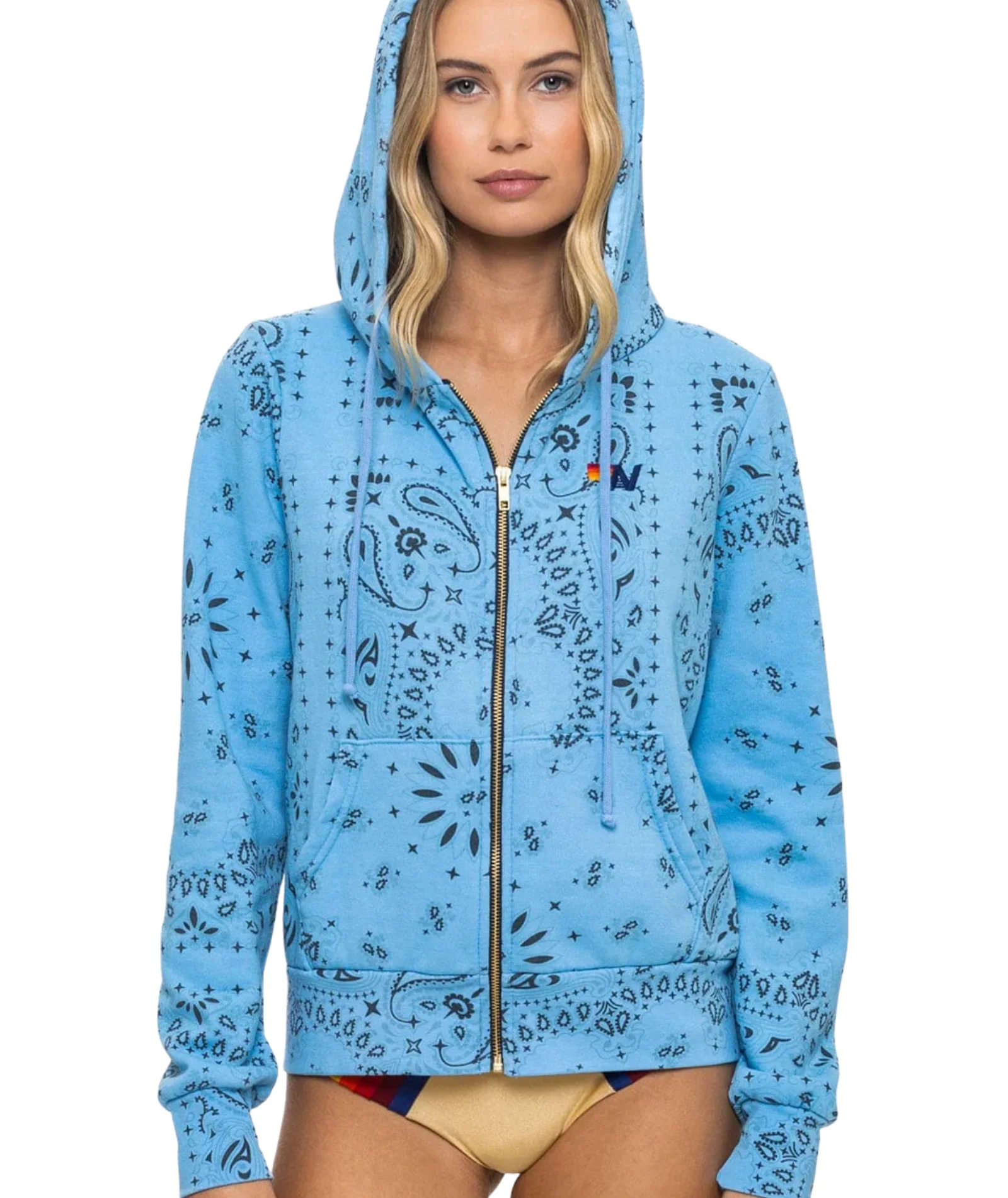 Aviator Nation Women Bandana Zip Hoodie - Image 3