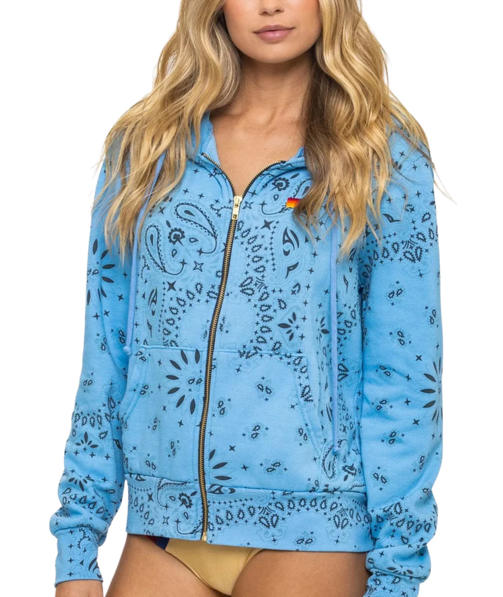 Aviator Nation Women Bandana Zip Hoodie - Image 4
