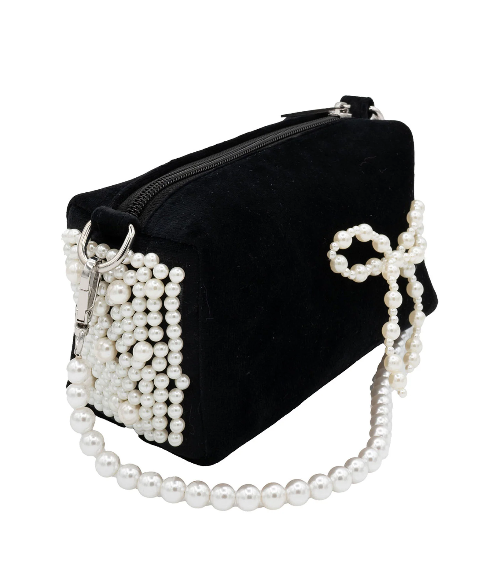 Bari Lynn Bag Velvet With Pearl Bow - Image 3