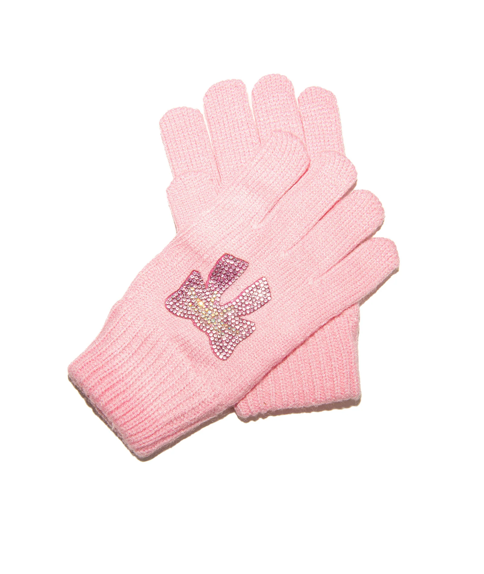 Bari Lynn Crystal Bow Winter Gloves - Image 2