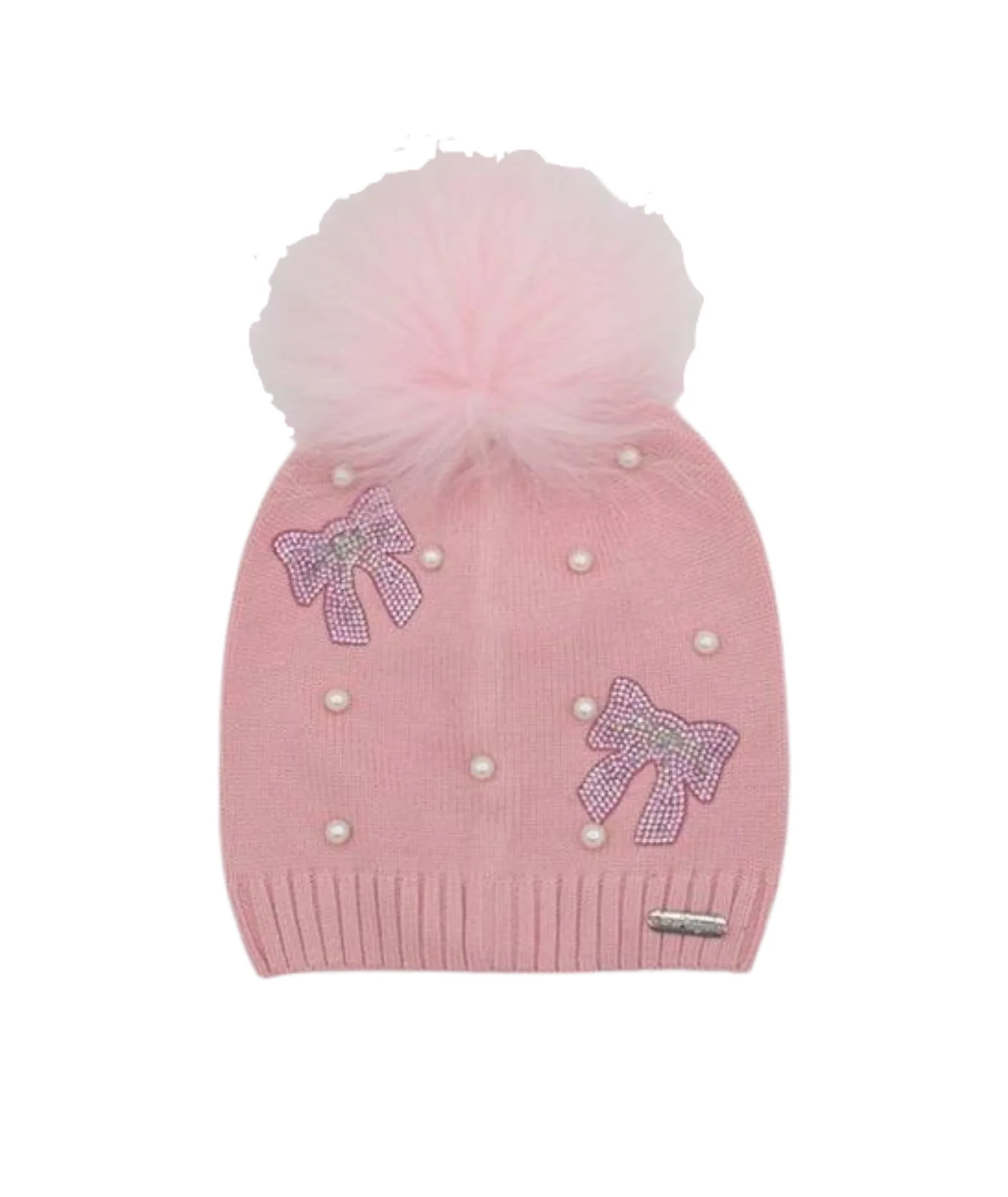 Bari Lynn Crystal Bow Winter Hat - Image 2