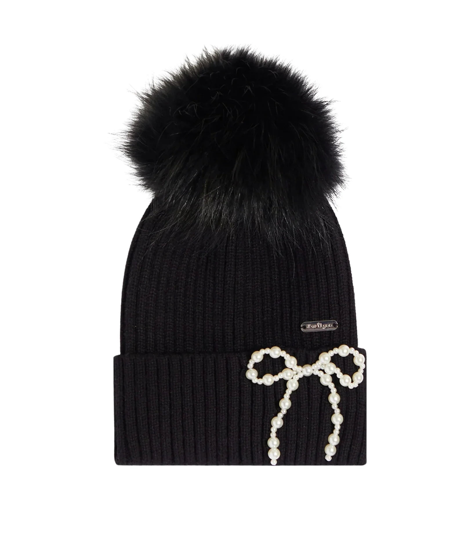 Bari Lynn Pearl Bow Winter Hat - Image 2