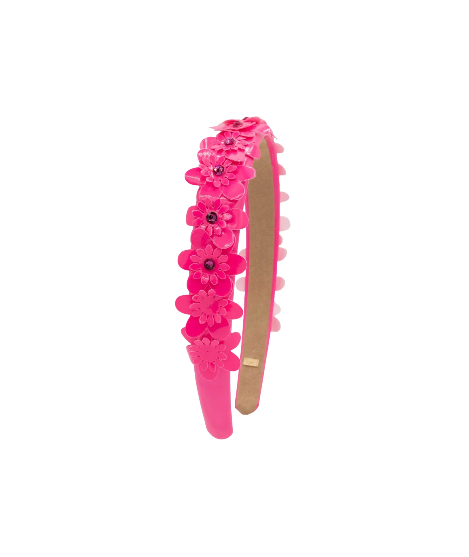 Bari Lynn Thin Headband Crystal Multi Flowers - Image 2