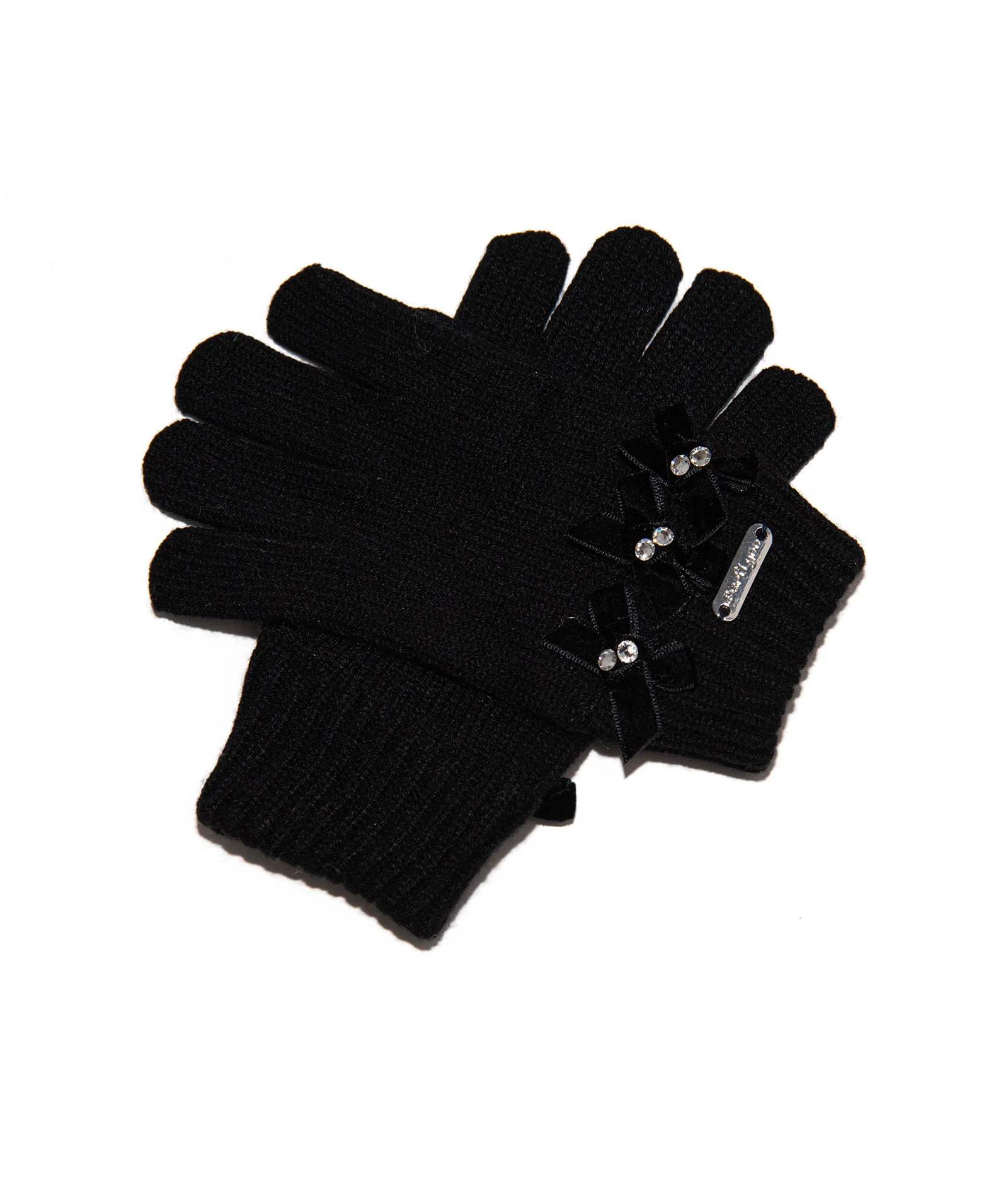 Bari Lynn Velour Bows Winter Gloves - Image 2