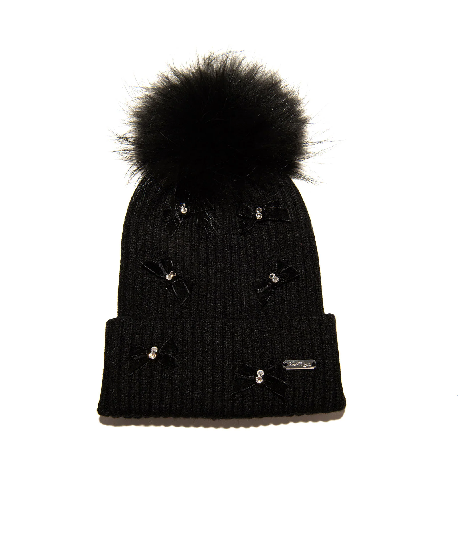 Bari Lynn Velour Bows Winter Hat - Image 2