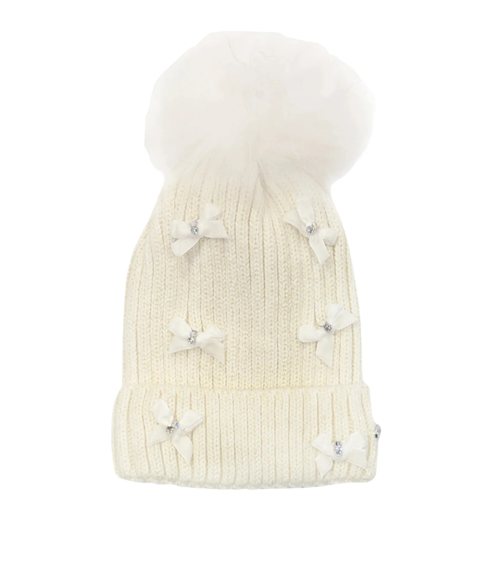 Bari Lynn Velour Bows Winter Hat - Image 3