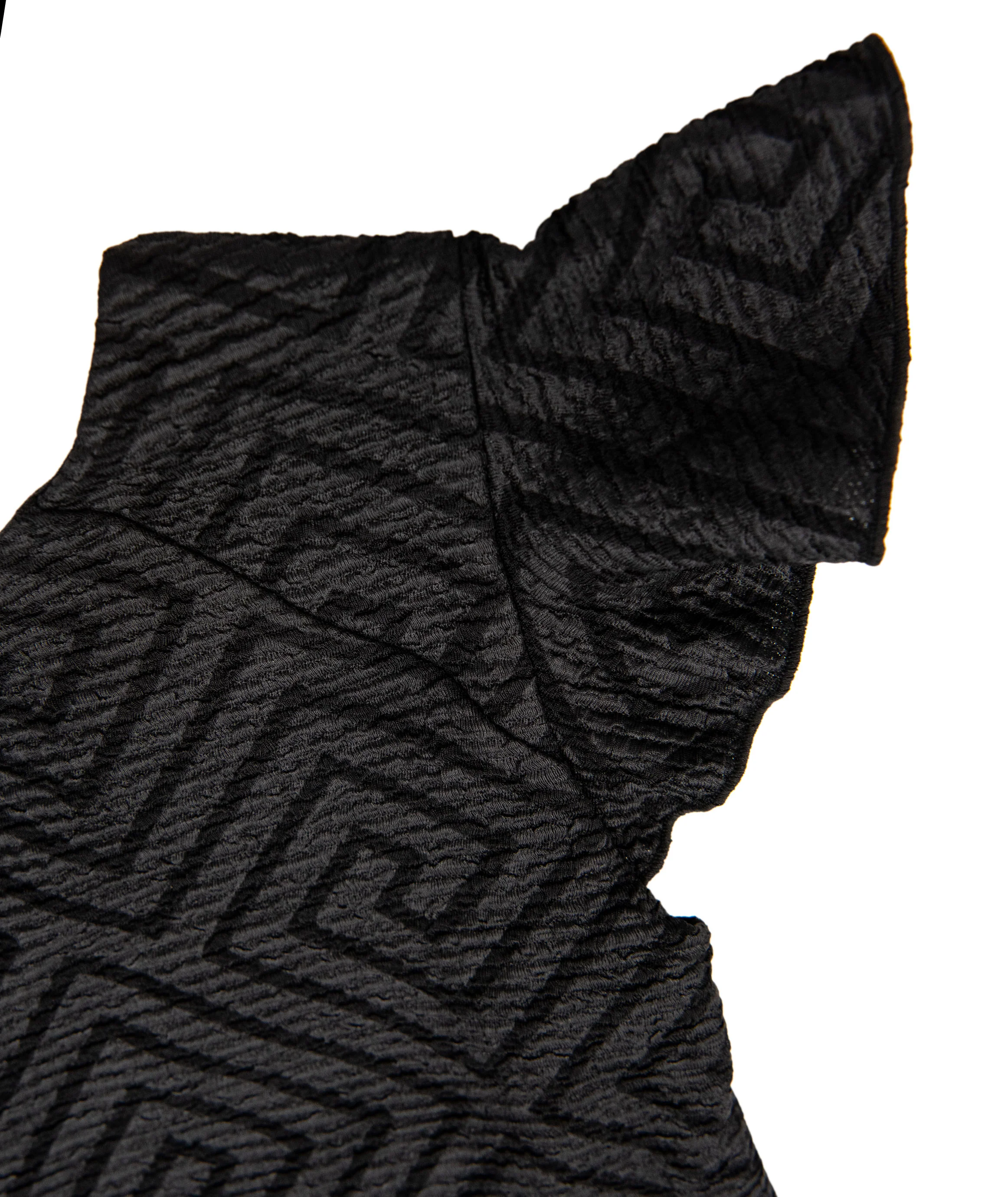 By Debra Girls Nadine Black Pattern Flutter Sleeve Fit and Flare Dress - Image 3