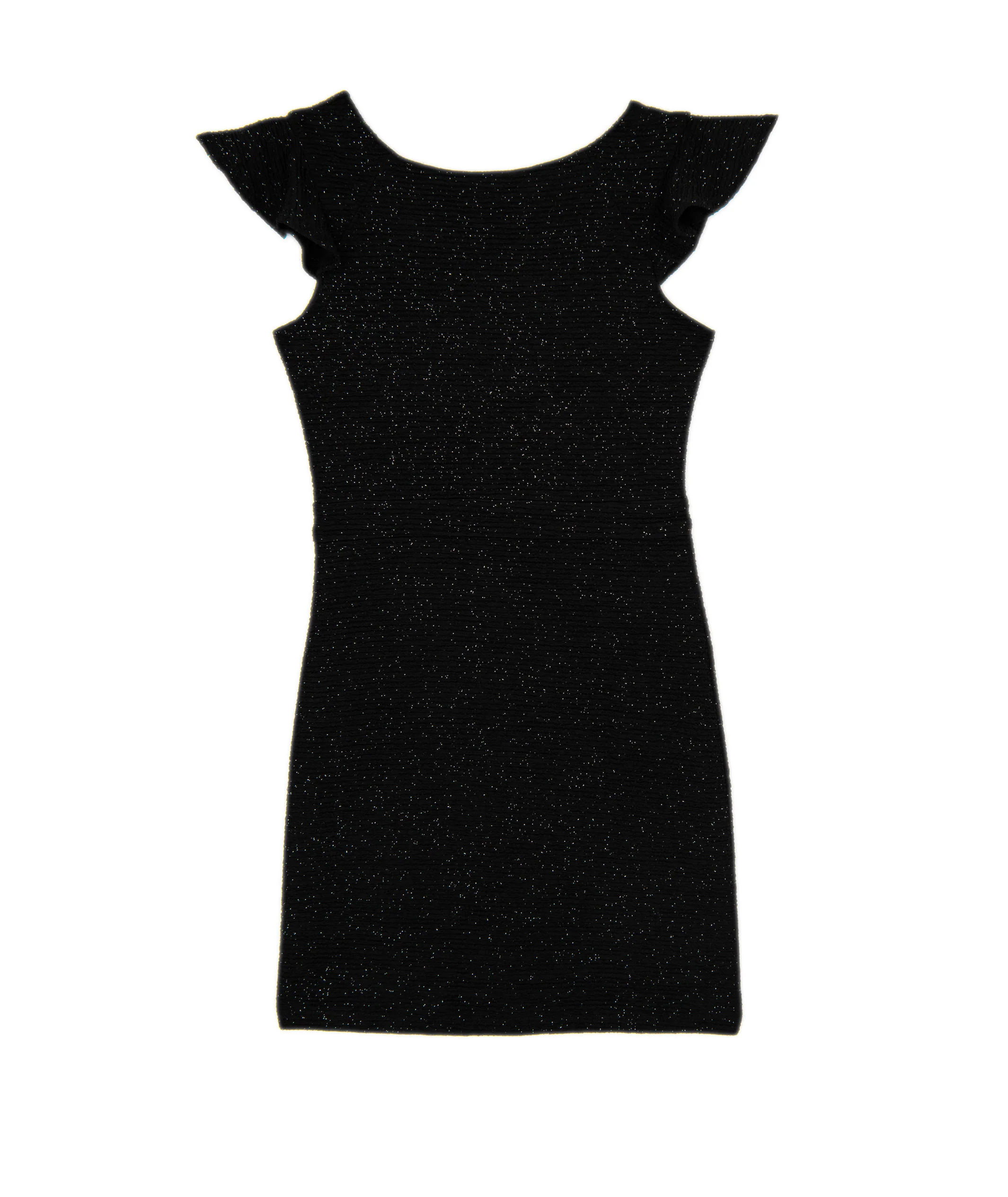 By Debra Girls Milly Black Sparkle Flutter Sleeve Sheath Dress - Image 3