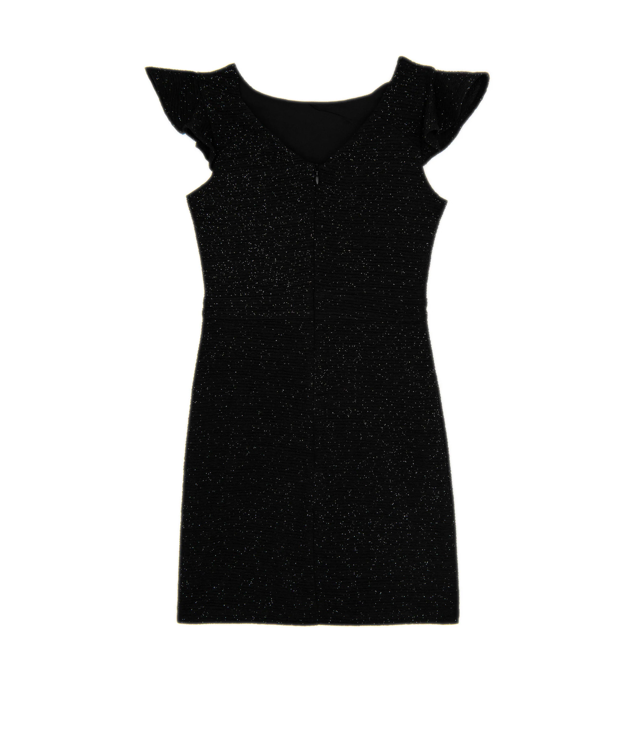 By Debra Girls Milly Black Sparkle Flutter Sleeve Sheath Dress - Image 4