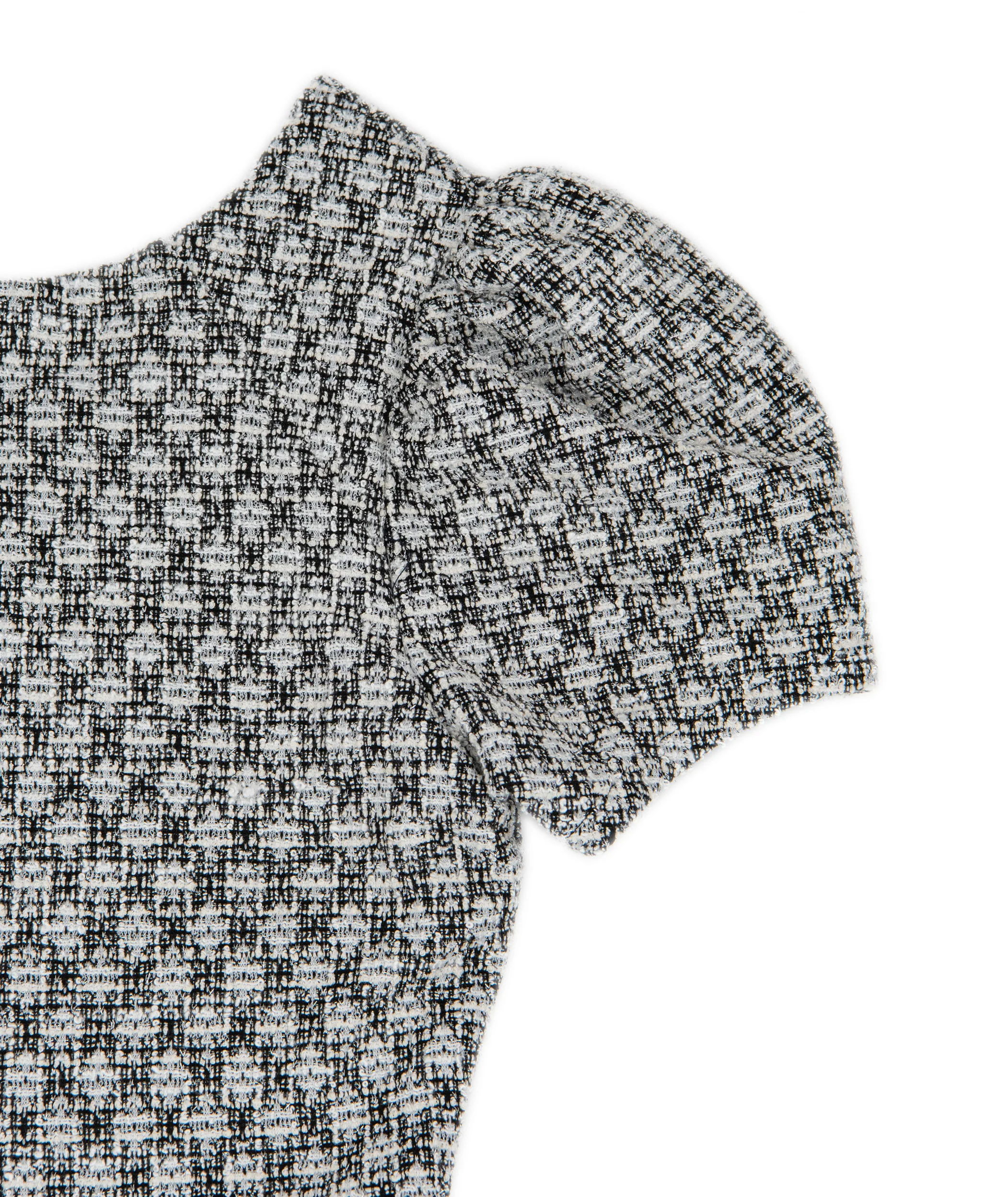 By Debra Girls Mia Black/White Boucle Puff Sleeve Sheath Dress - Image 3