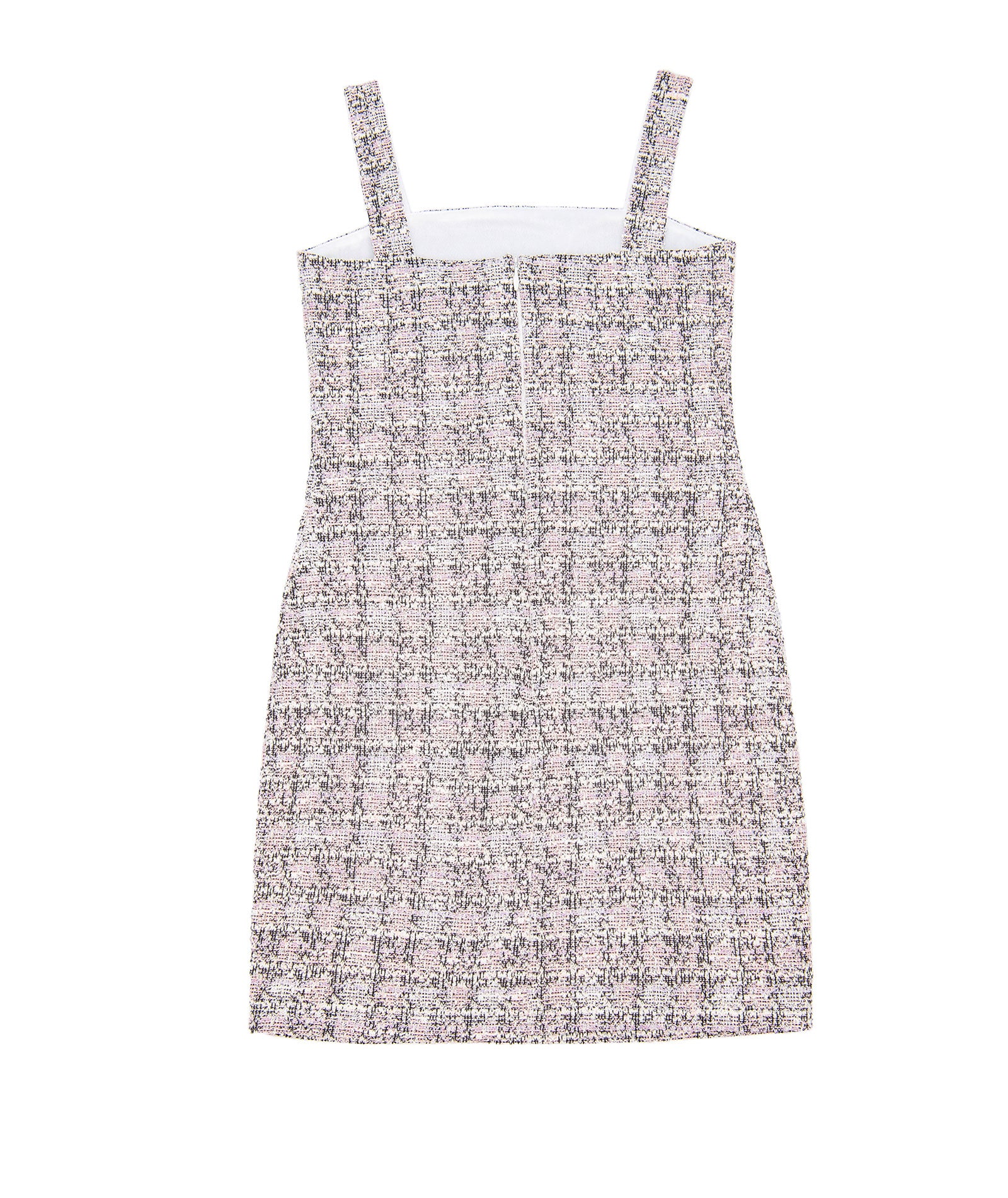 By Debra Girls Cara Pink/Black/White Boucle Straight Strap Dress - Image 2