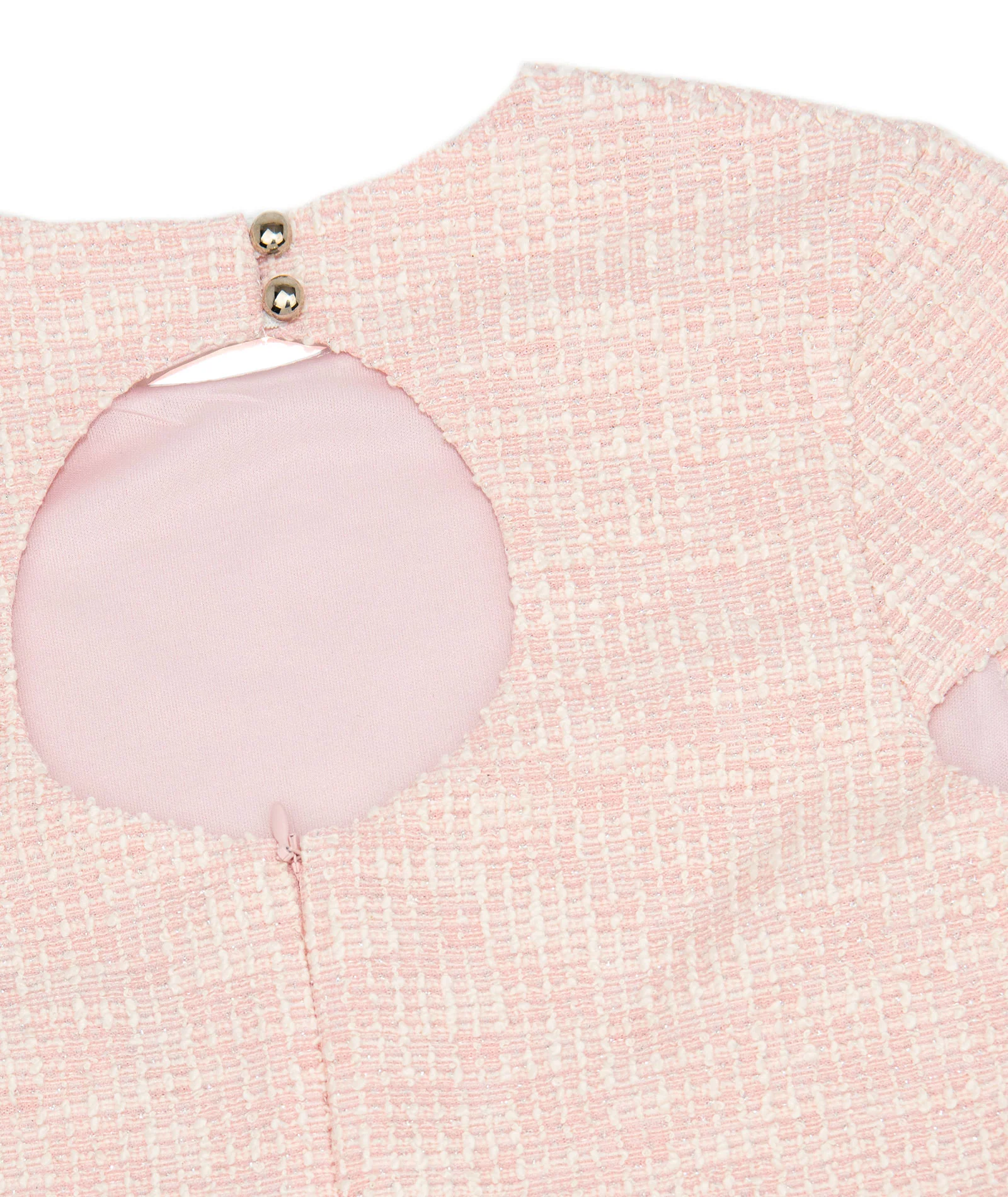 By Debra Girls Deb Pink/White Boucle Keyhole Back Sheath Dress - Image 3