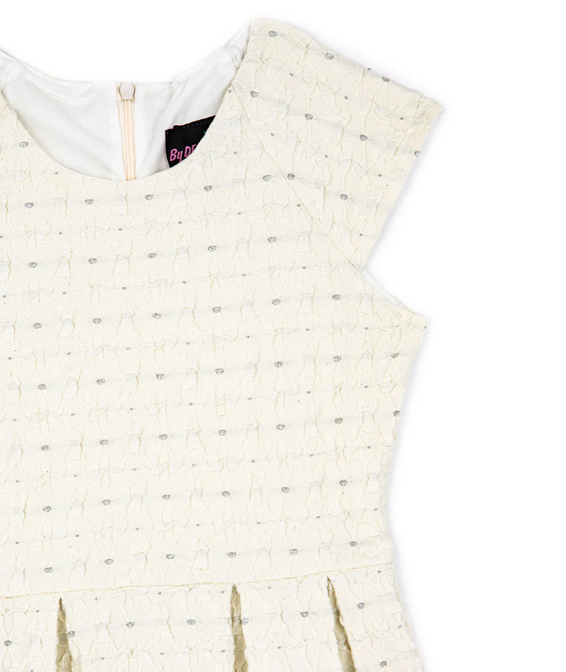 By Debra Girls Ali Ivory Rose Cap Sleeve Box Pleat Dress - Image 3