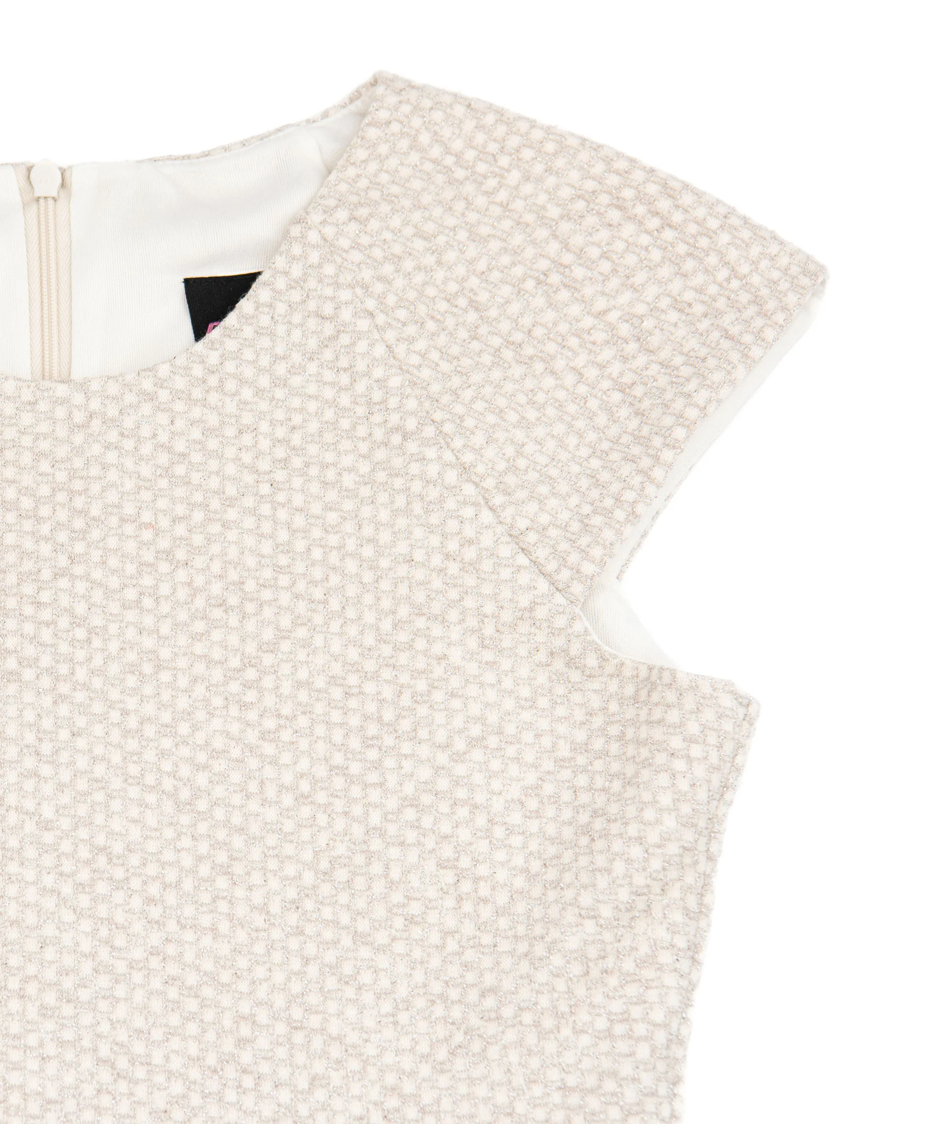 By Debra Girls Ali Ivory/Silver Cap Sleeve Box Pleat Dress - Image 3