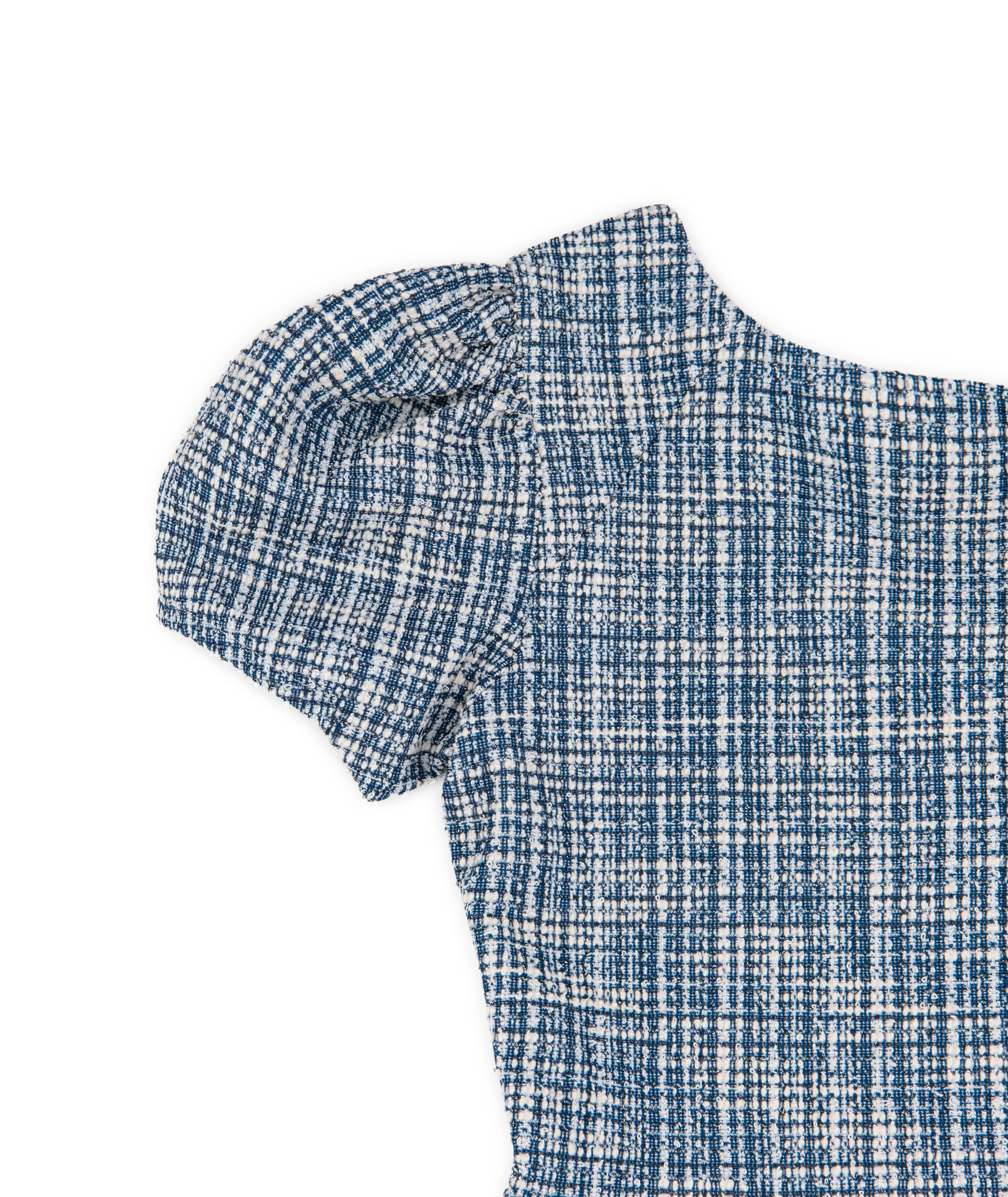By Debra Girls Mia Navy Plaid Puff Sleeve Sheath Dress - Image 3