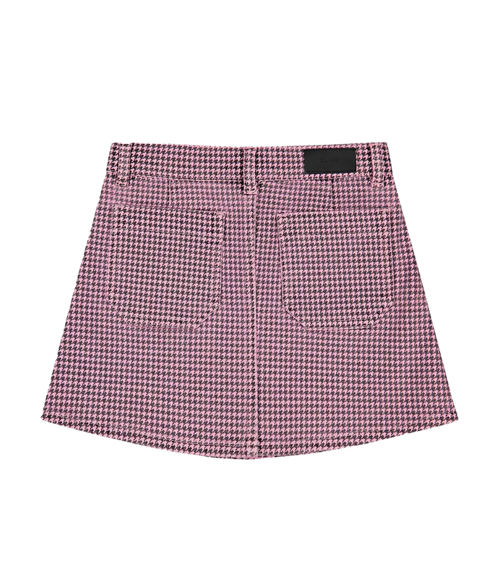 DL1961 Girls Jenny Pink Houndstooth Mini Skirt - Image 6