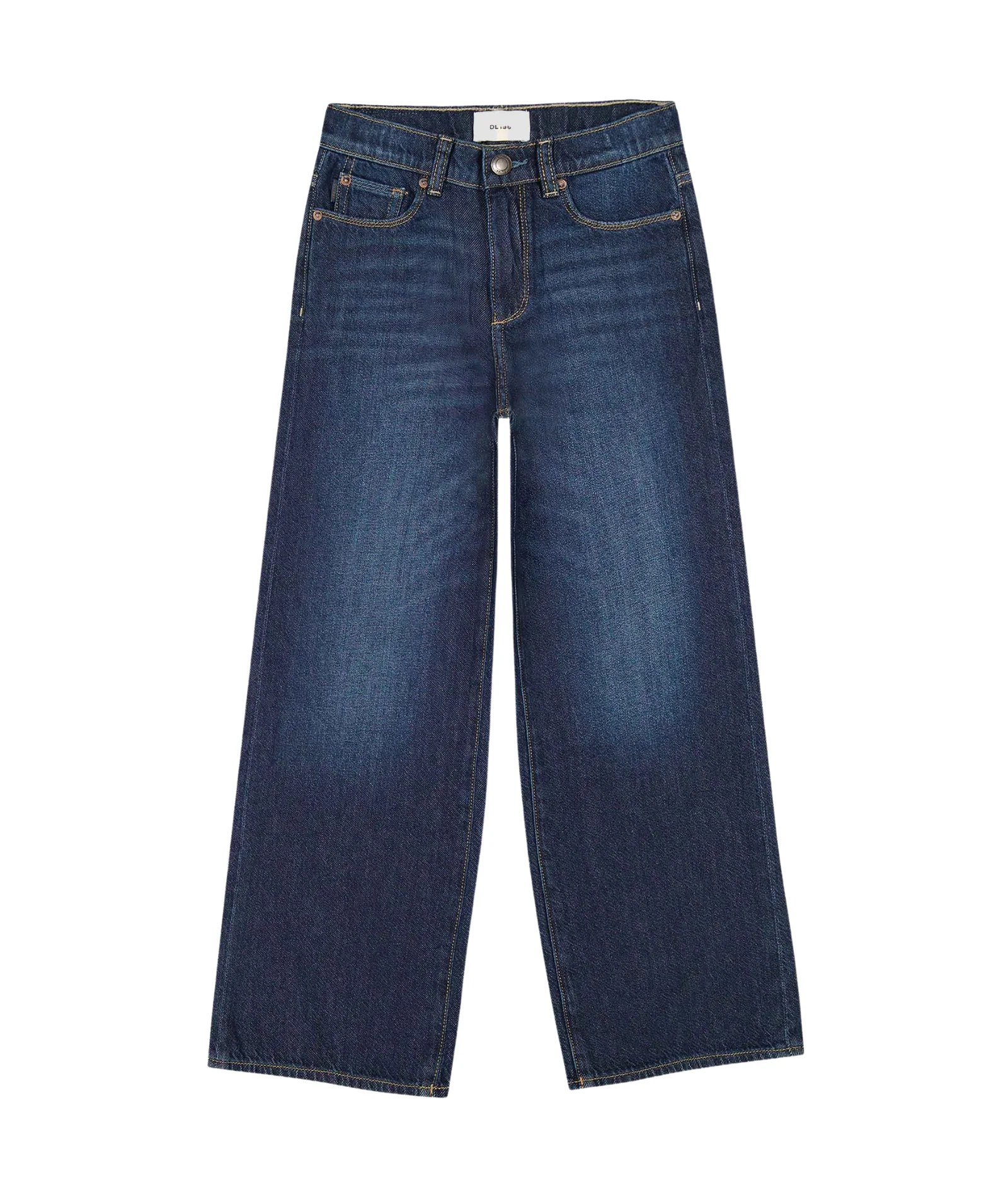 DL1961 Girls Lily Deep Water Aura Wide Leg Jeans - Image 3