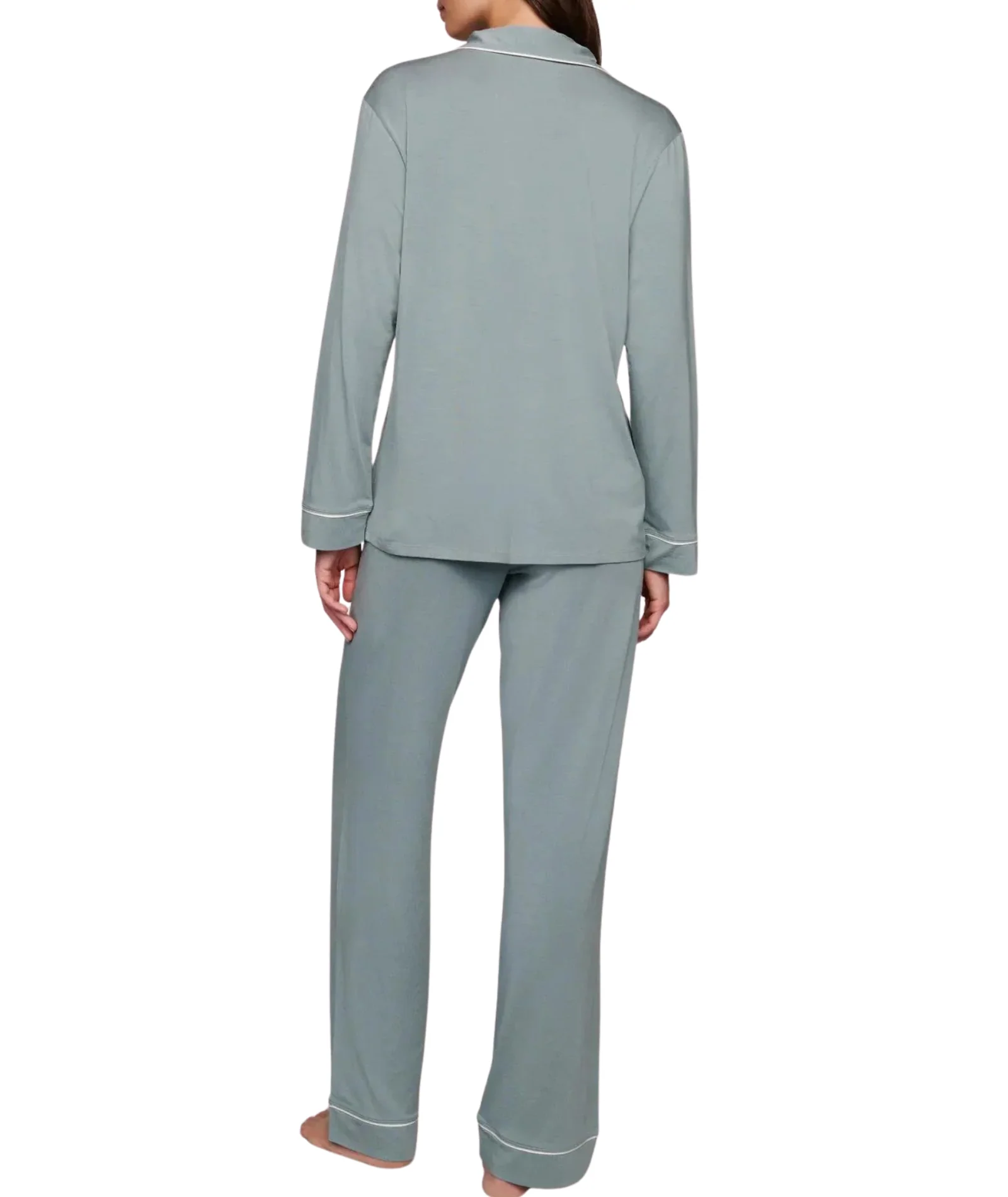 Eberjey Women Gisele Long PJ Set Lead/Ivory - Image 2