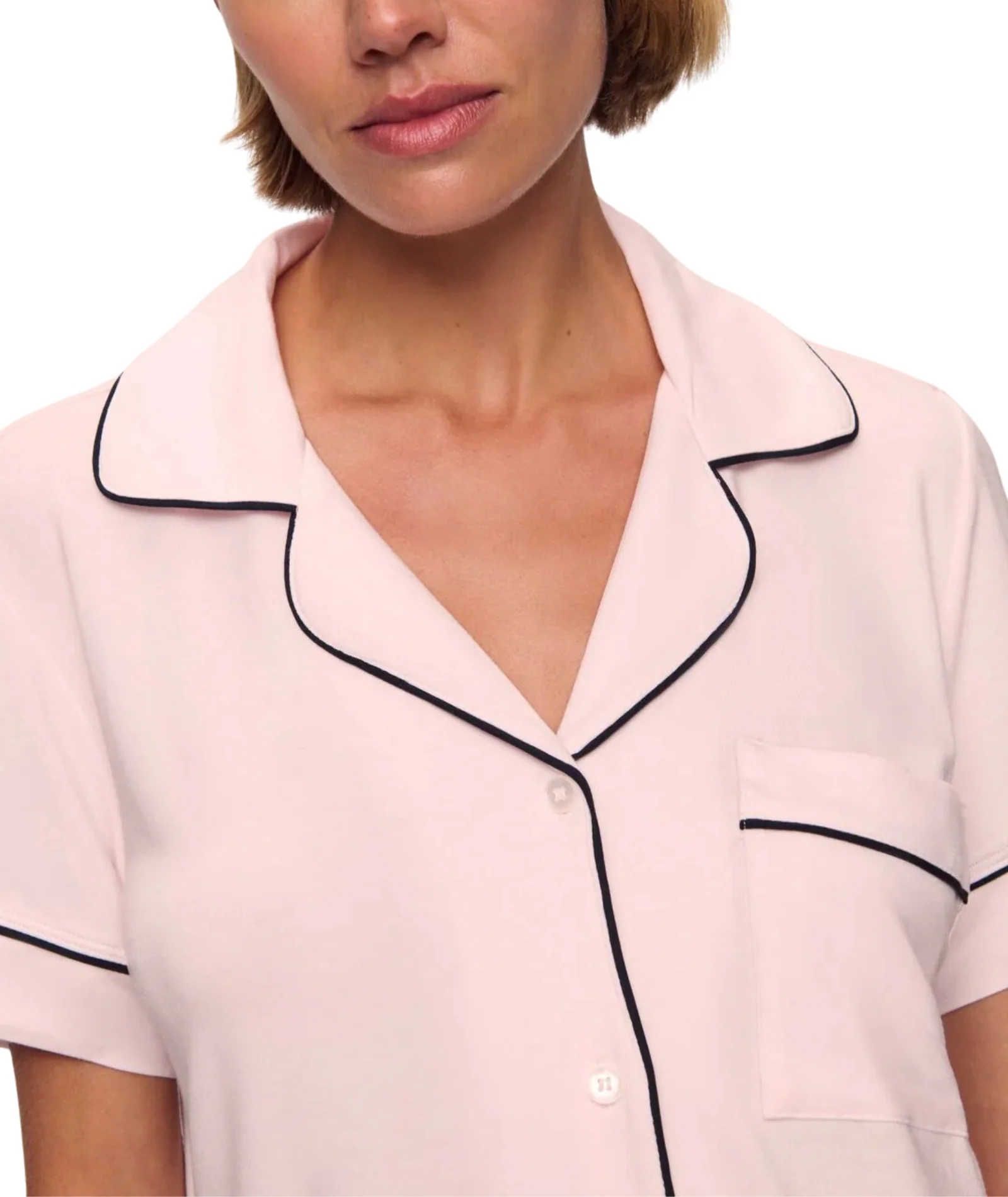 Eberjey Women Gisele Relaxed Short PJ Set Sorbet/Black - Image 3