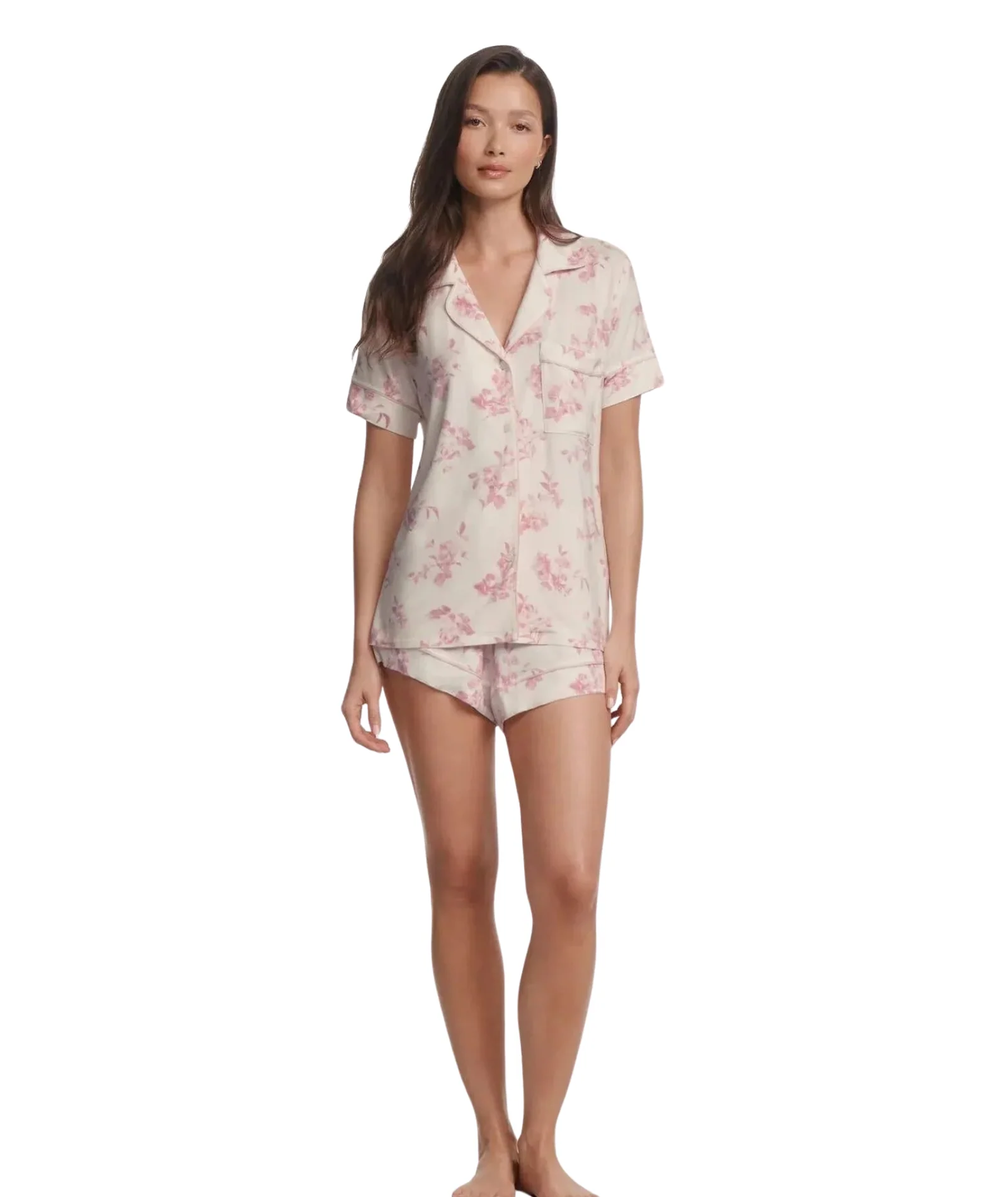 Eberjey Women Gisele Relaxed Shorts Pink Rose Garden Cameo - Image 3