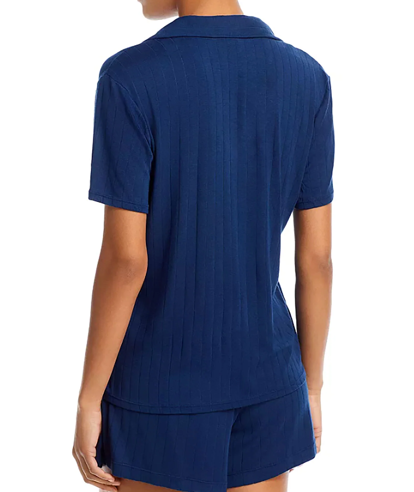 Eberjey Women Gisele Rib Relaxed Short PJ Set Navy - Image 2