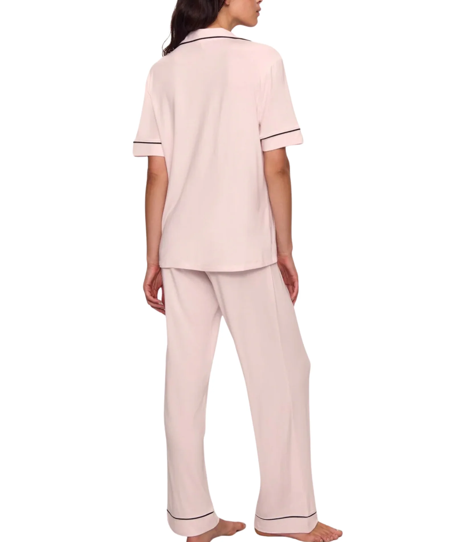 Eberjey Women Gisele Short Sleeve Pants PJ Set Sorbet/Black - Image 2