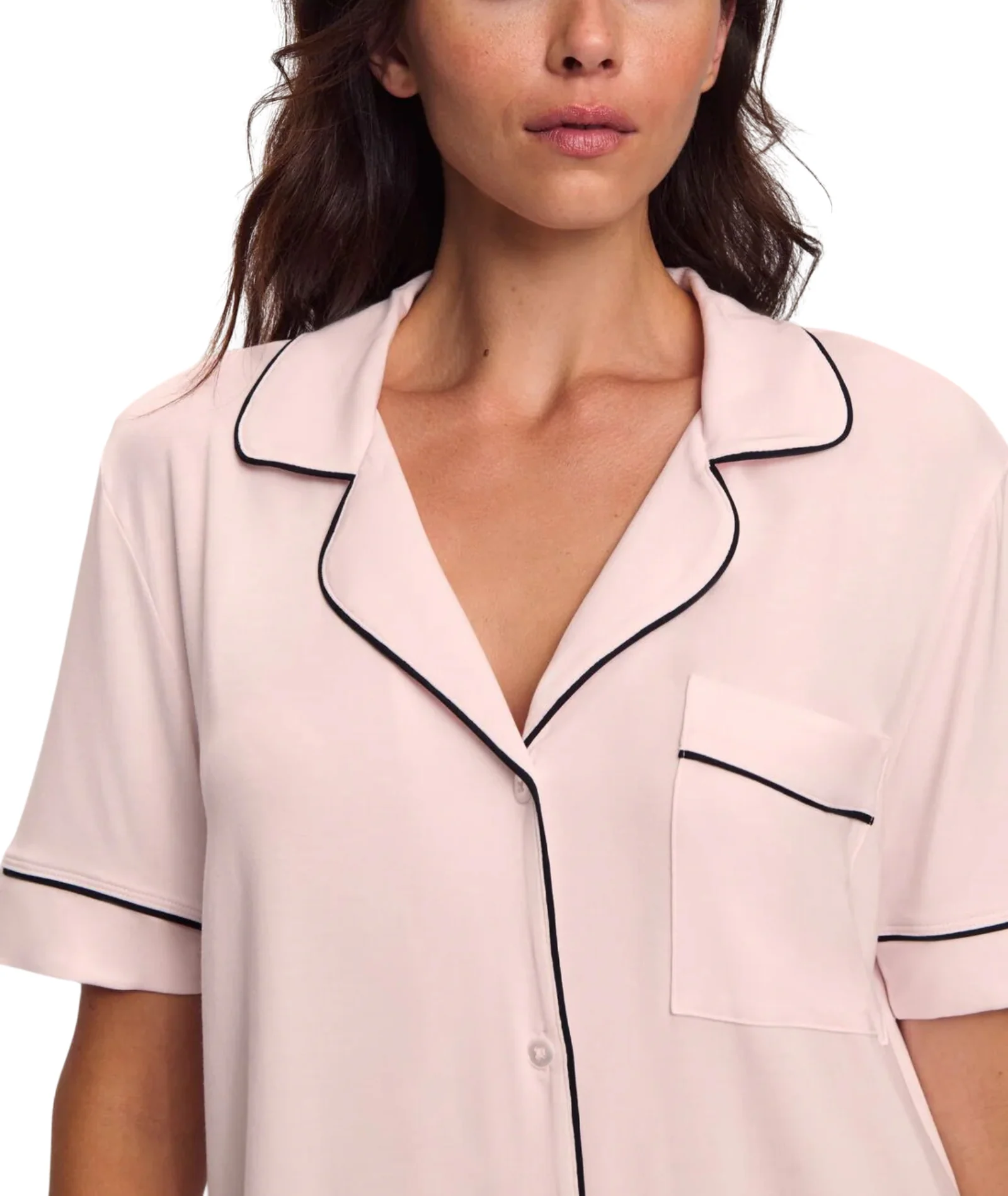 Eberjey Women Gisele Short Sleeve Pants PJ Set Sorbet/Black - Image 3