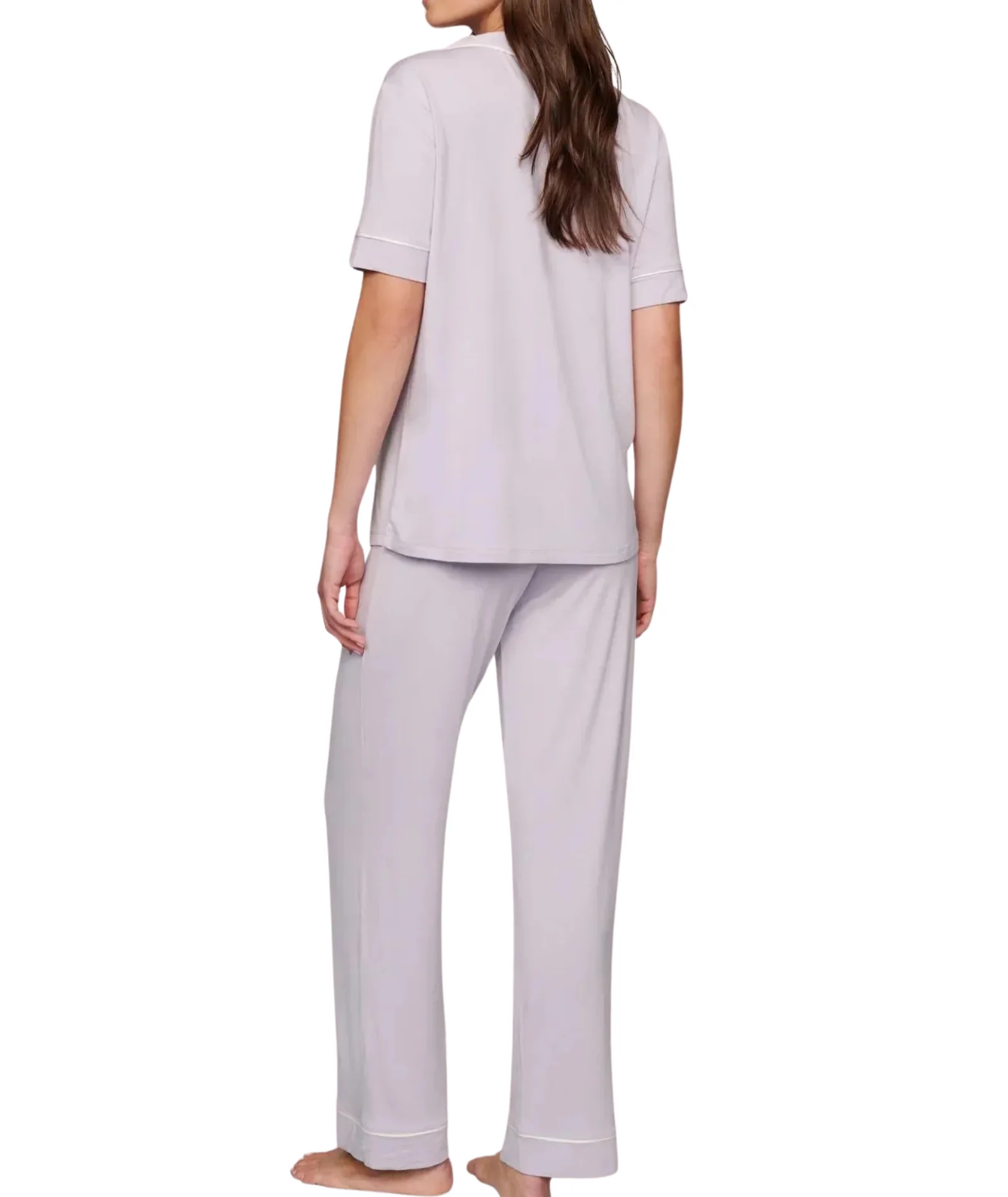 Eberjey Women Gisele Short Sleeve Pants PJ Set Thistle/Ivory - Image 2