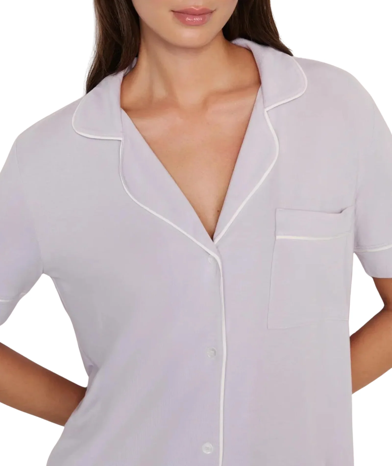 Eberjey Women Gisele Short Sleeve Pants PJ Set Thistle/Ivory - Image 3