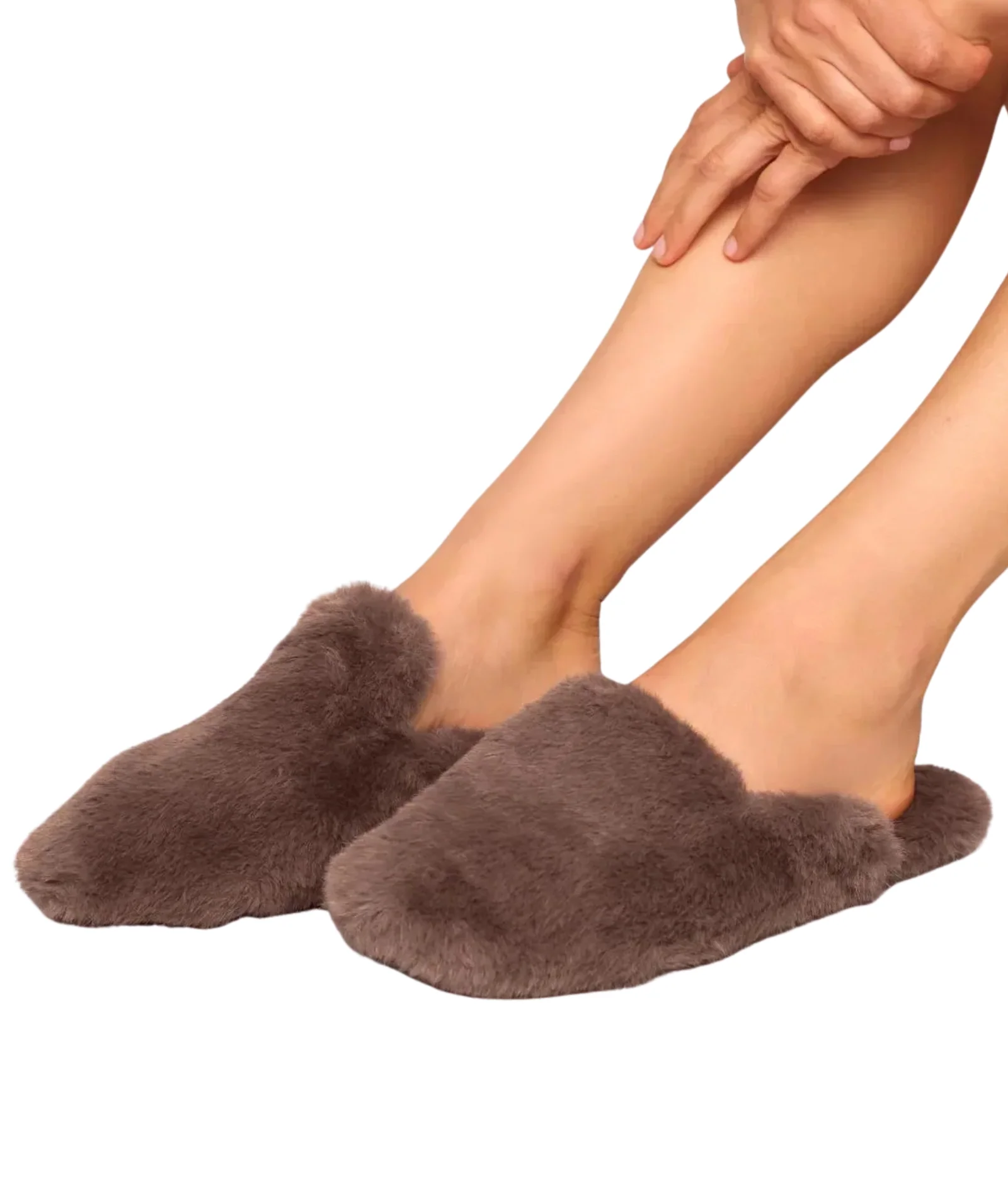 Eberjey Women Plush Mule Slippers Deep Taupe - Image 2