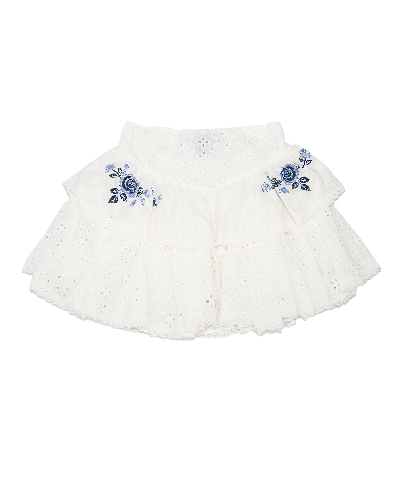 FBZ Girls Allie Blue Eyelet Floral Skirt - Image 4