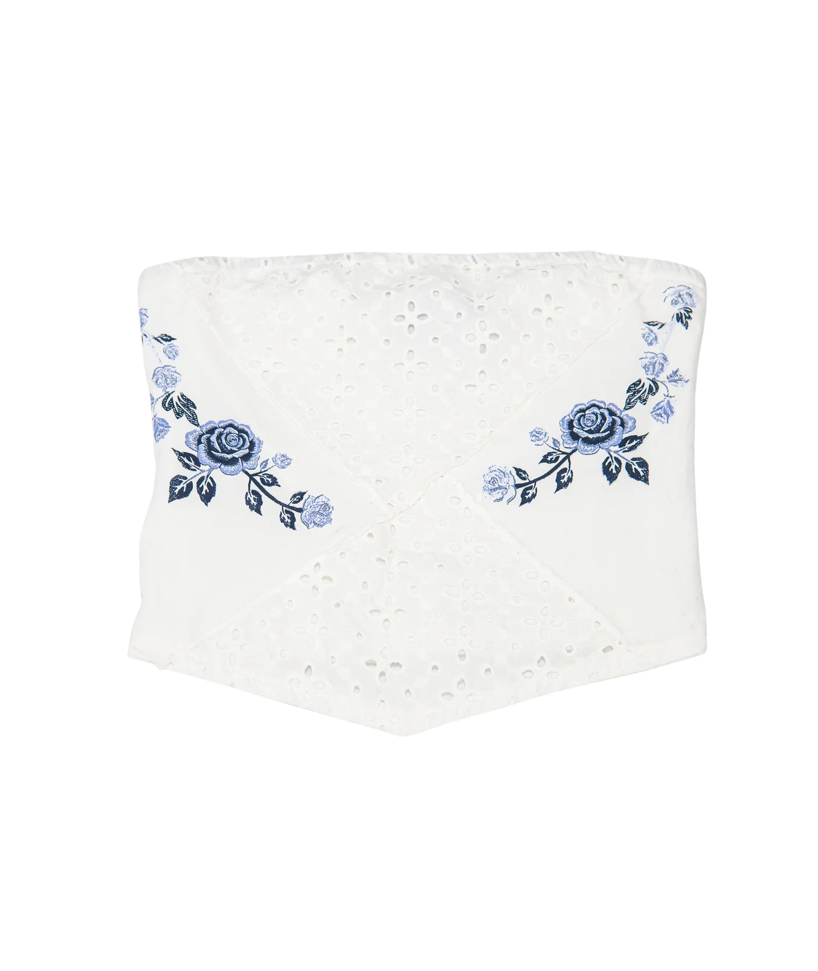 FBZ Girls Allie Blue Eyelet Floral Strapless Top - Image 4