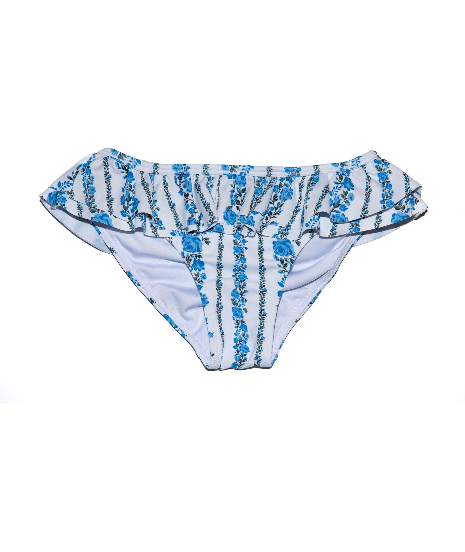 FBZ Girls Blue Stripe Floral Ruffle Bikini - Image 7