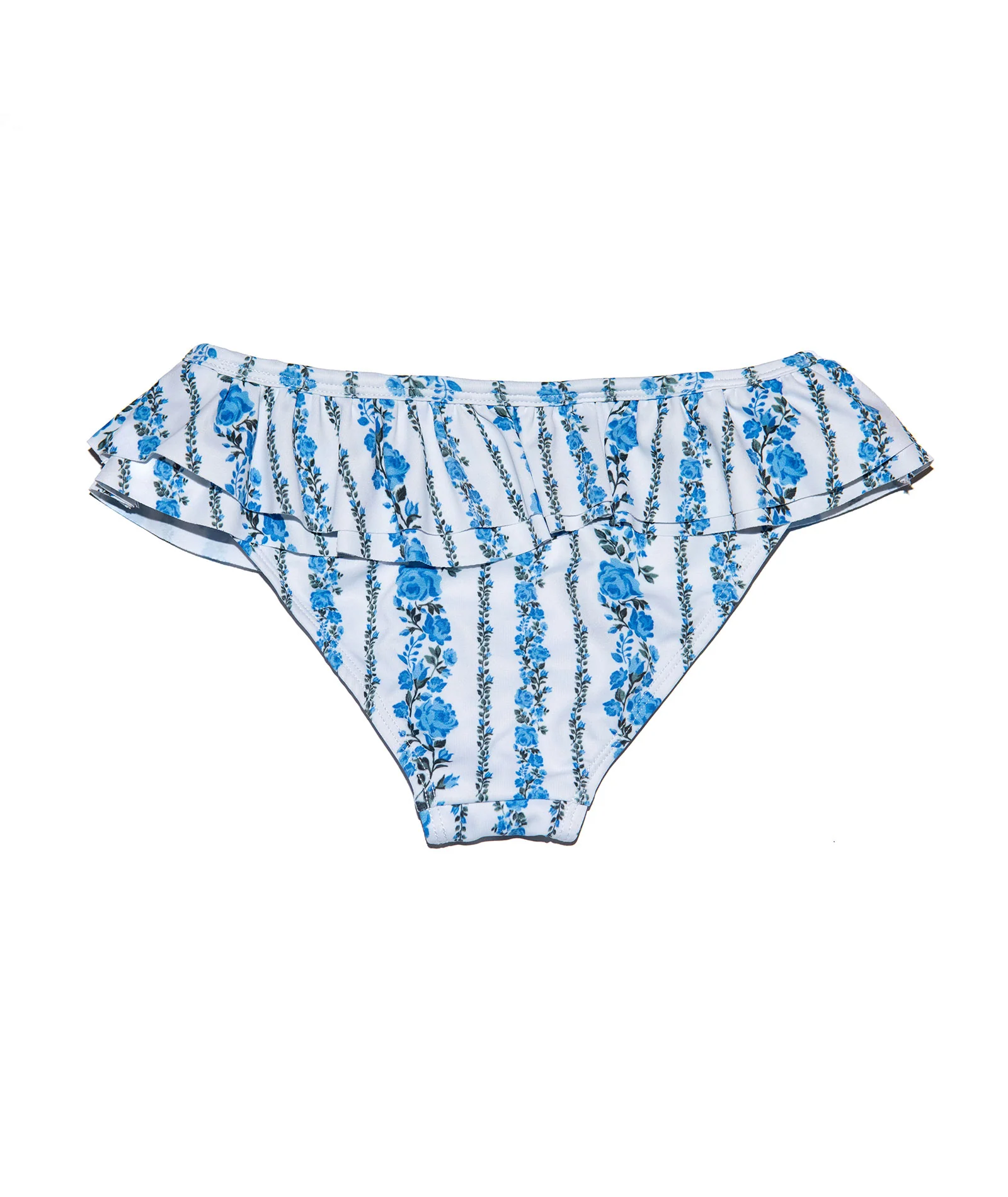 FBZ Girls Blue Stripe Floral Ruffle Bikini - Image 8