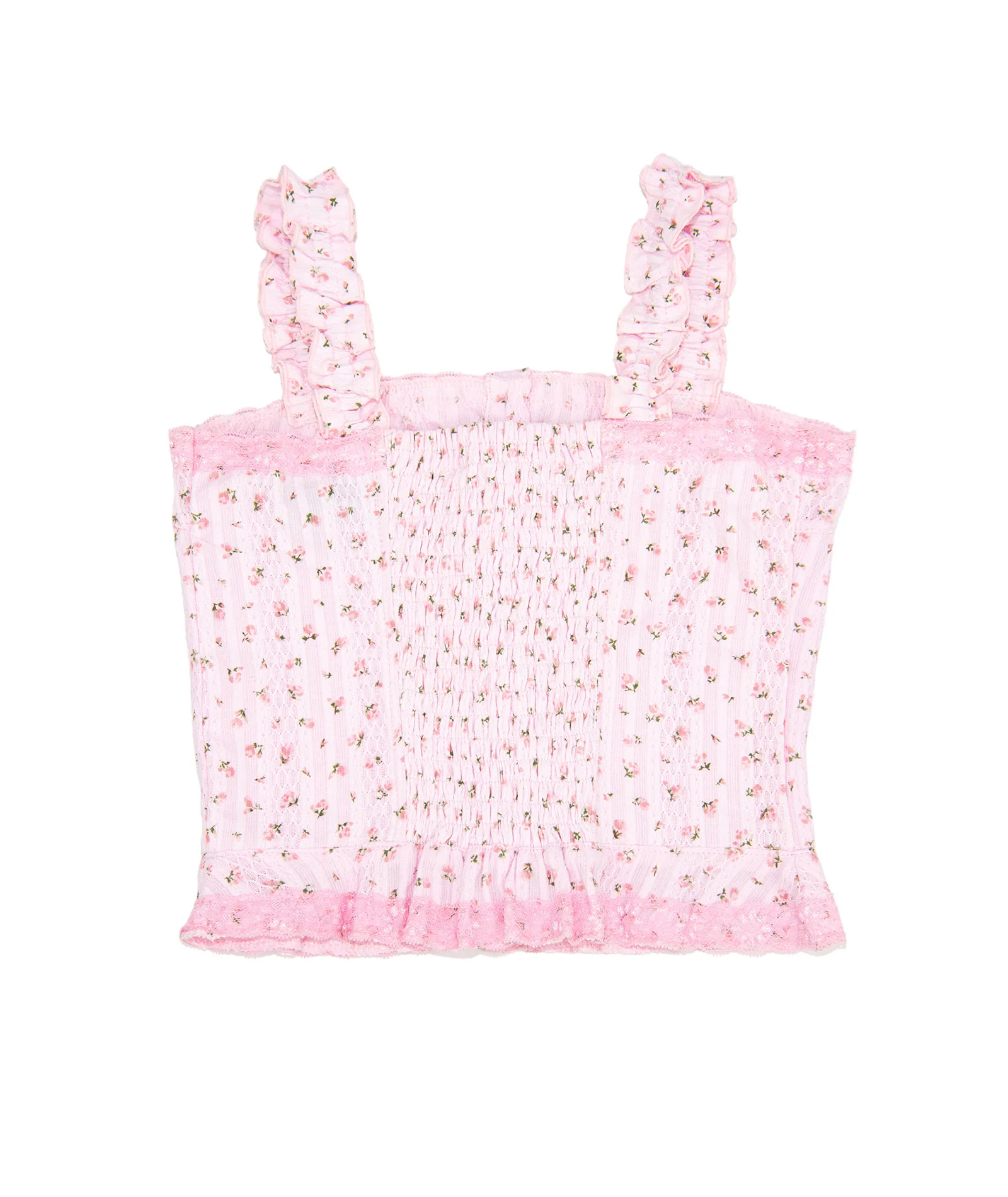 FBZ Girls Cameron Pink Floral Lace Tank - Image 5