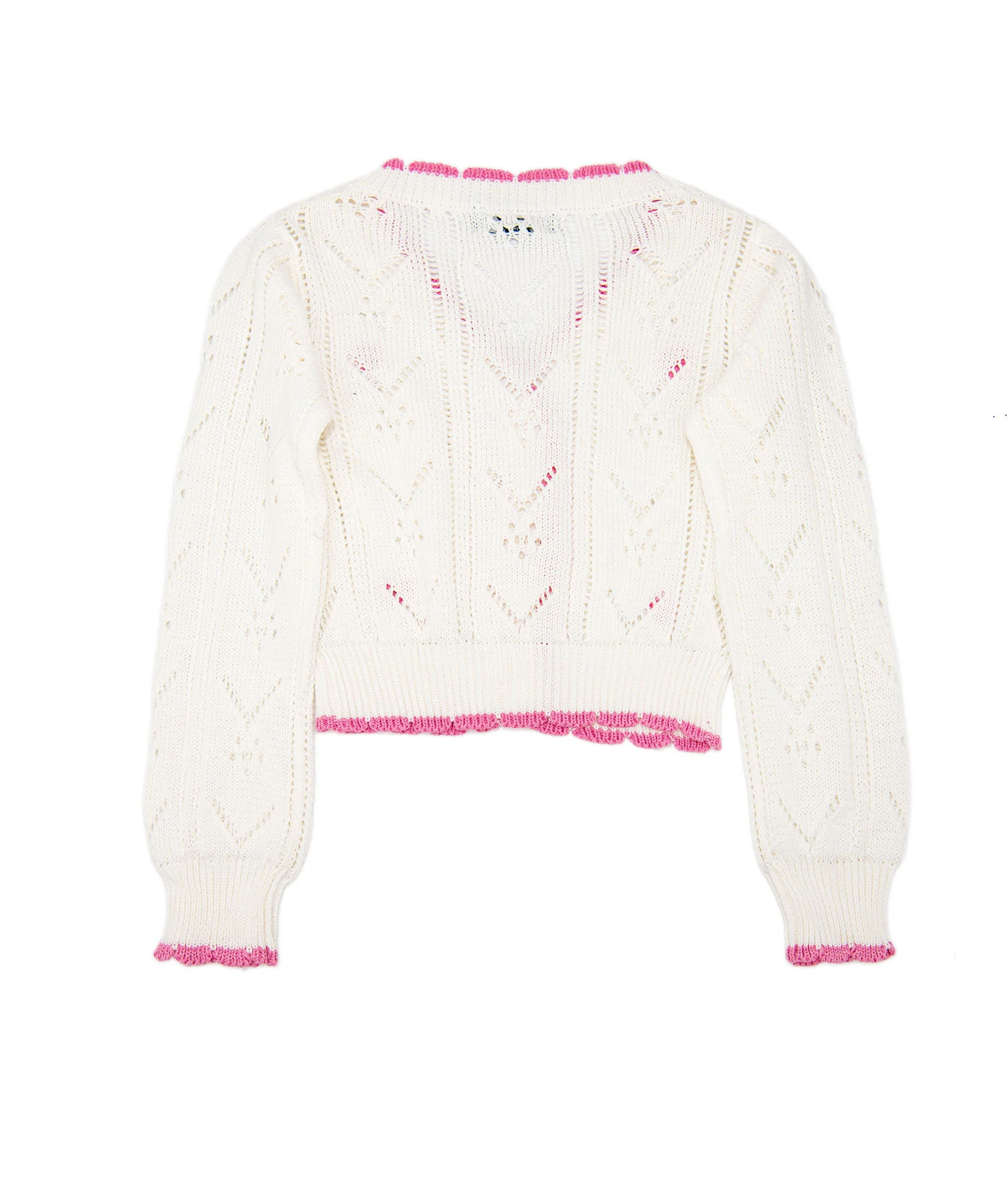 FBZ Girls Lucie Crochet Pink Heart Cardigan - Image 4